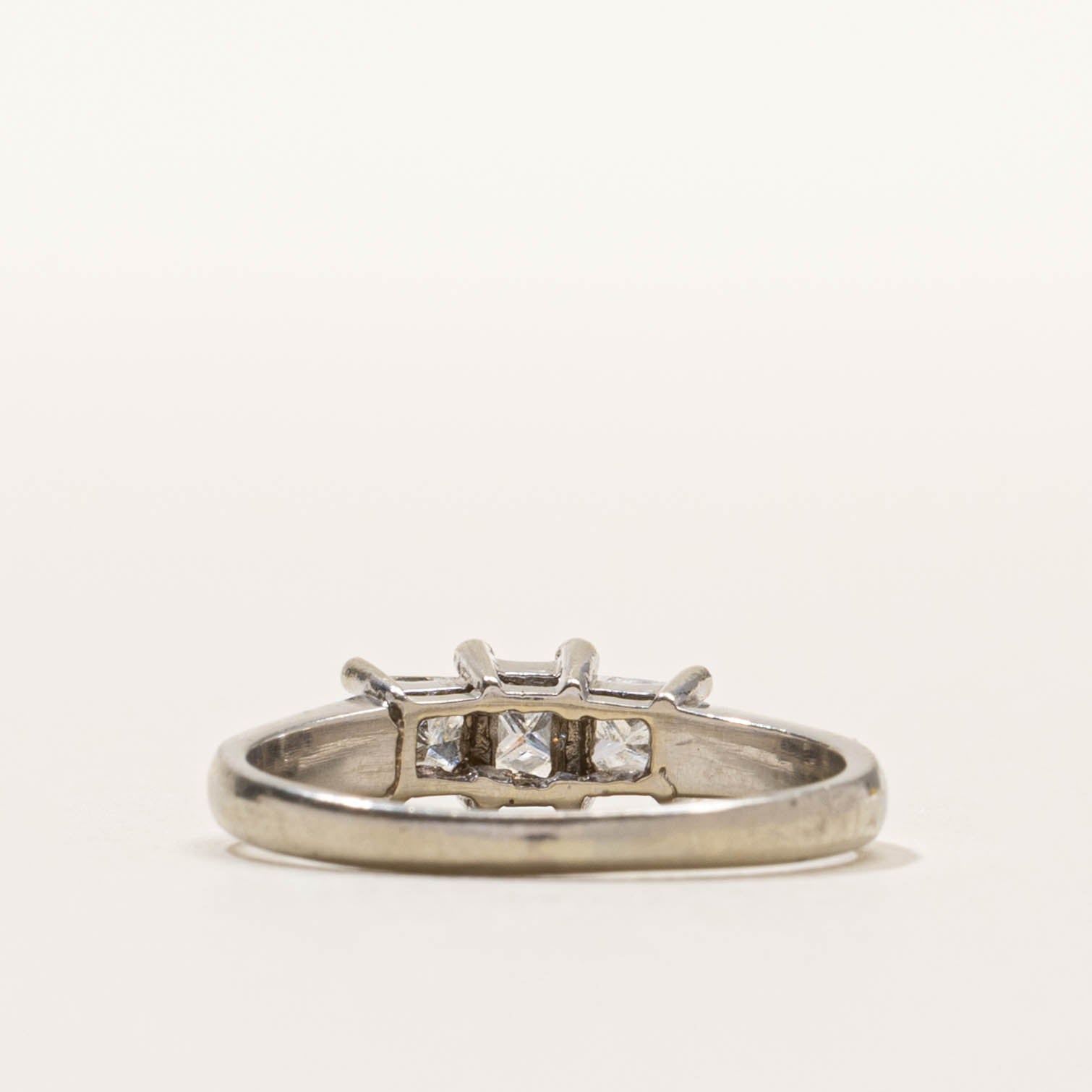 14k Three Stone Princess Cut Diamond Ring | 0.60ctw | SZ 7
