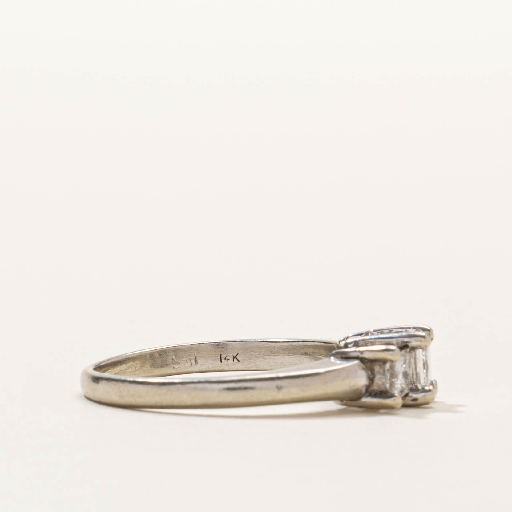 14k Three Stone Princess Cut Diamond Ring | 0.60ctw | SZ 7
