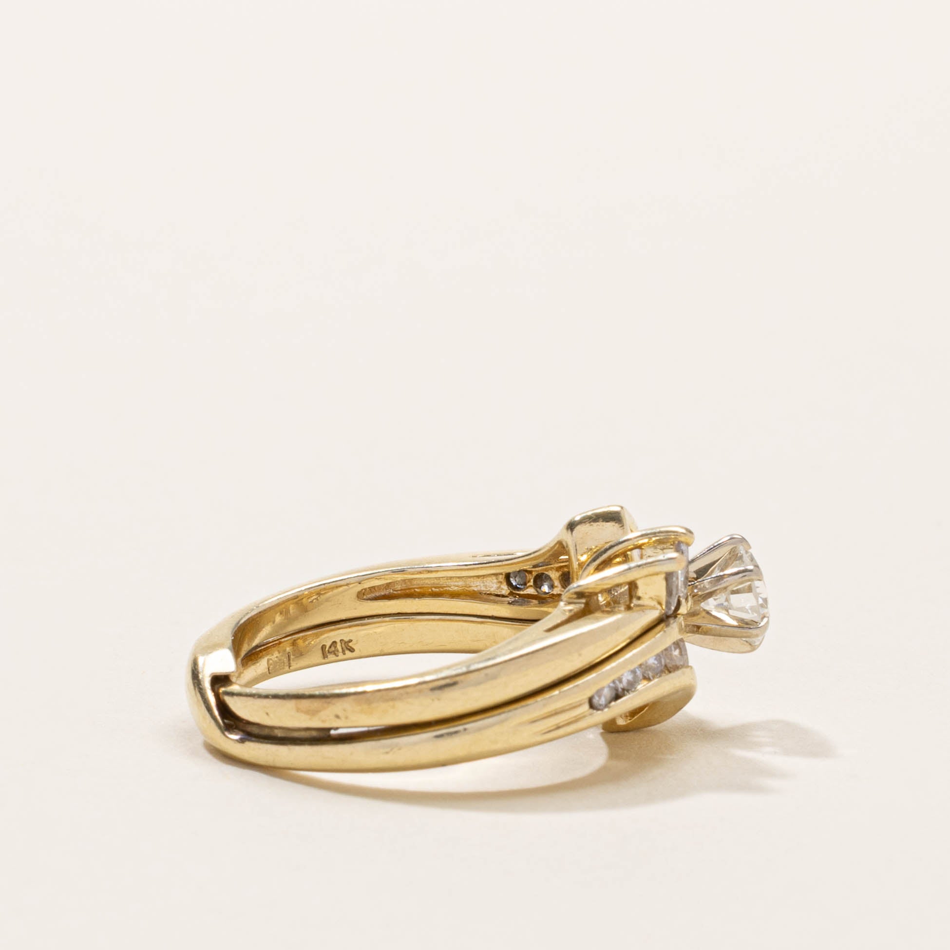 14k Diamond Floral Bypass Ring | 0.78ctw | SZ 4.5