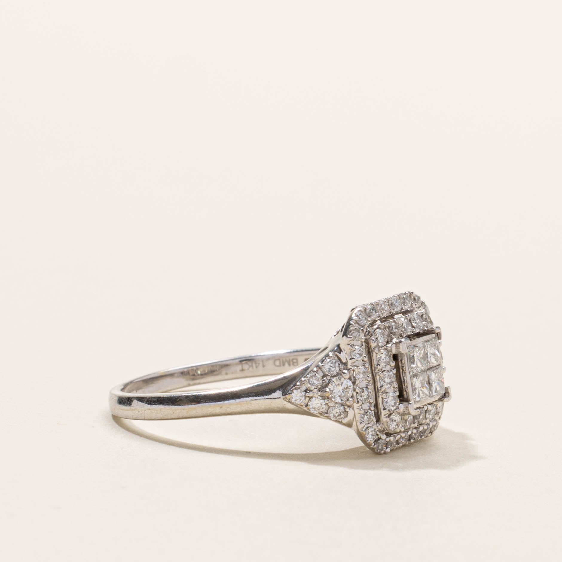 14k Illusion Set Diamond Double Halo Ring | 0.58ctw | SZ 8.75
