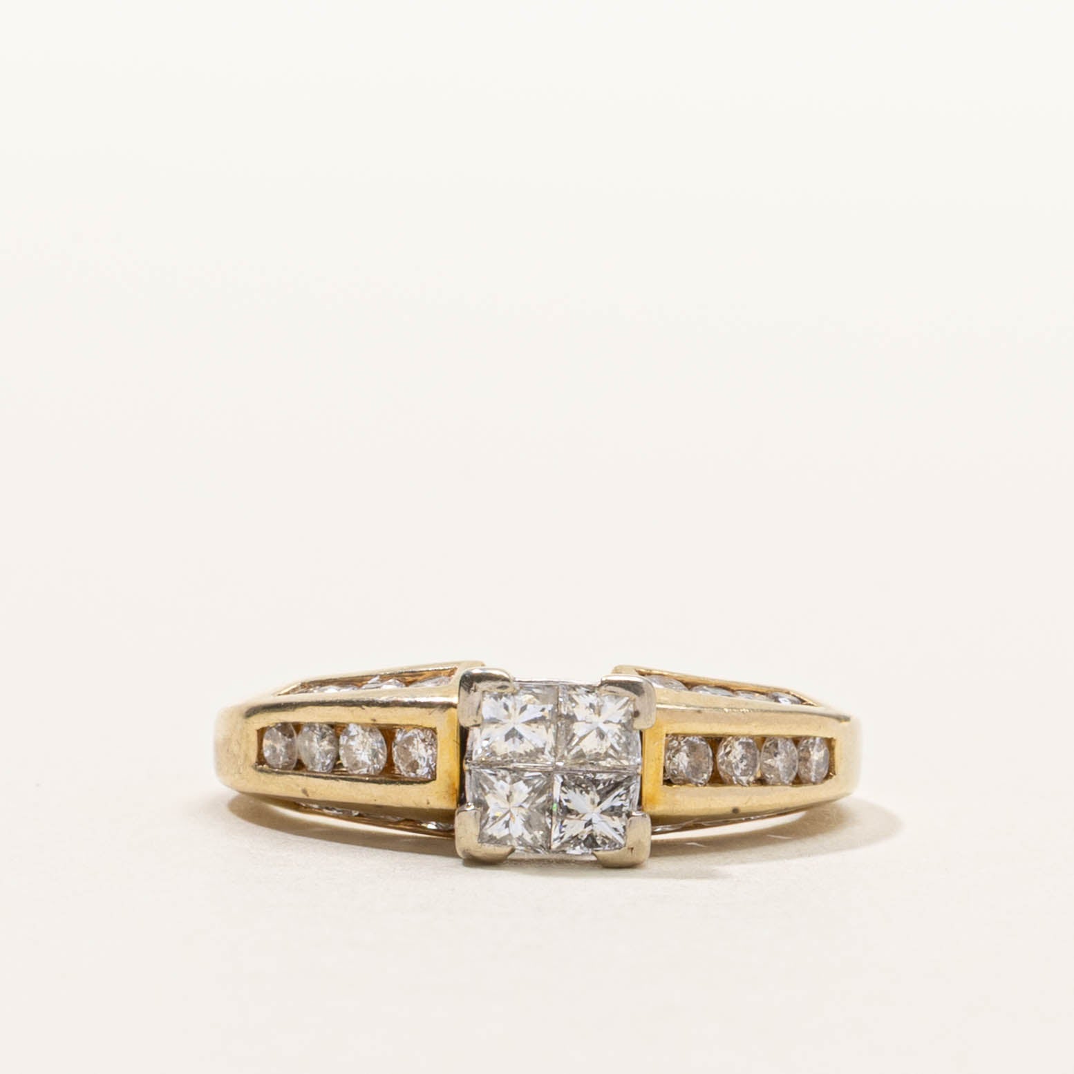 14k Illusion Set Diamond Accented Ring | 1.25ctw | SZ 8.25
