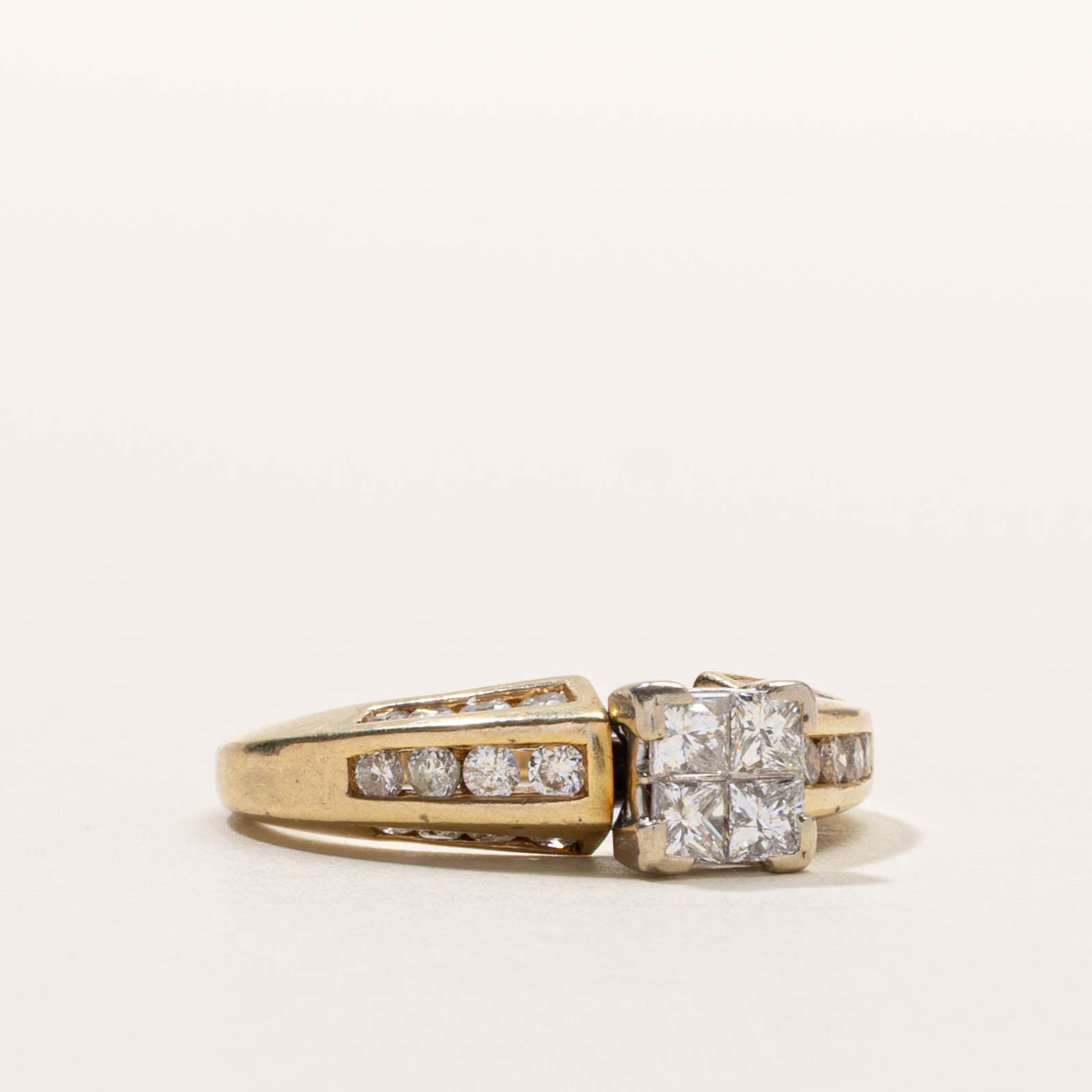 14k Illusion Set Diamond Accented Ring | 1.25ctw | SZ 8.25