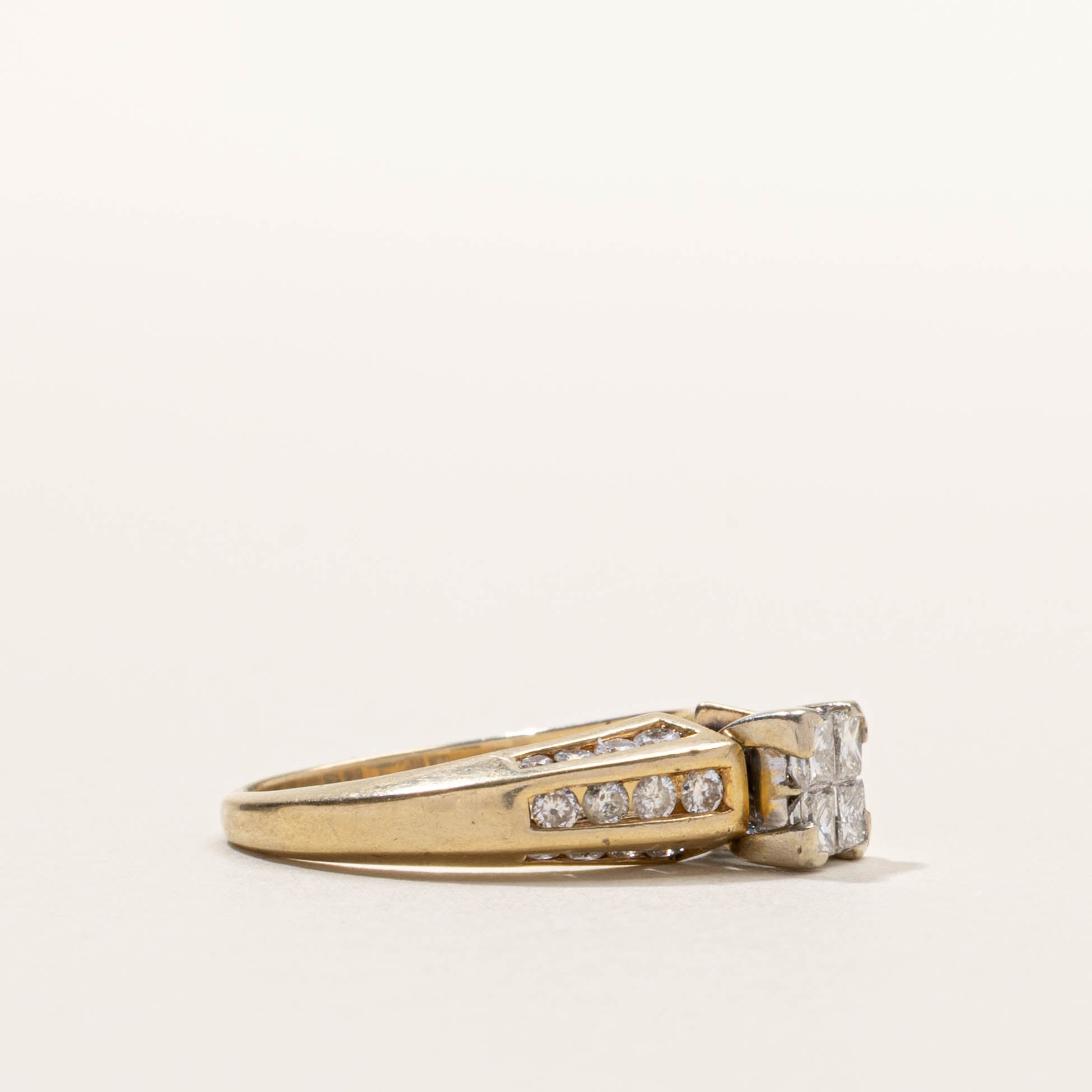14k Illusion Set Diamond Accented Ring | 1.25ctw | SZ 8.25