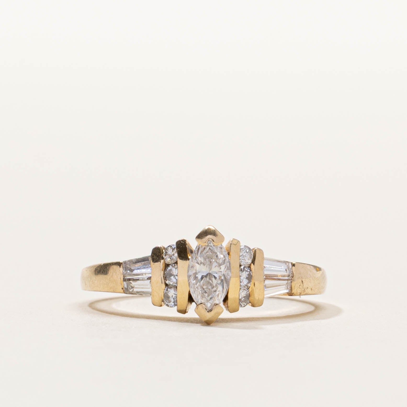 14k Marquise Cut Diamond Accented Ring | 0.51ctw | SZ 6