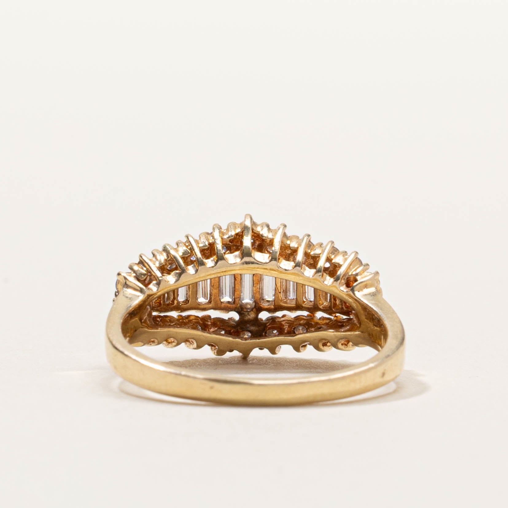 14k Diamond Multi Row Tapered Ring | 1.00ctw | SZ 7.75