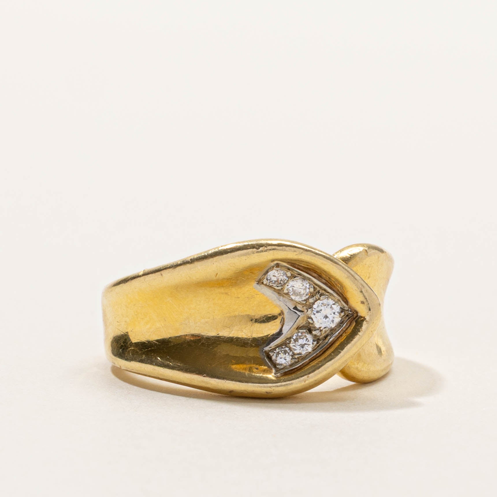 18k Diamond Accented Chunky Reverse Tapered Ring | 0.12ctw | SZ 7.5