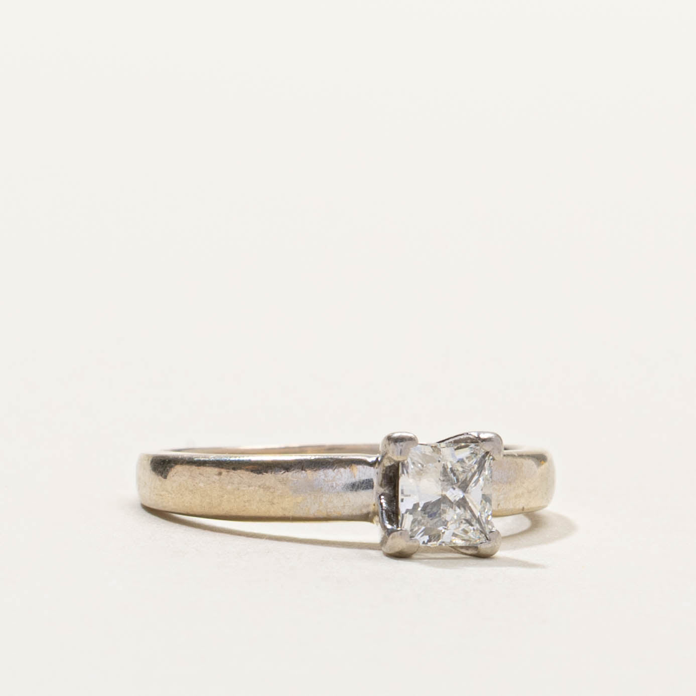 18k Solitaire Princess Cut Diamond Ring | 0.44ct VS1 H/I | SZ 5