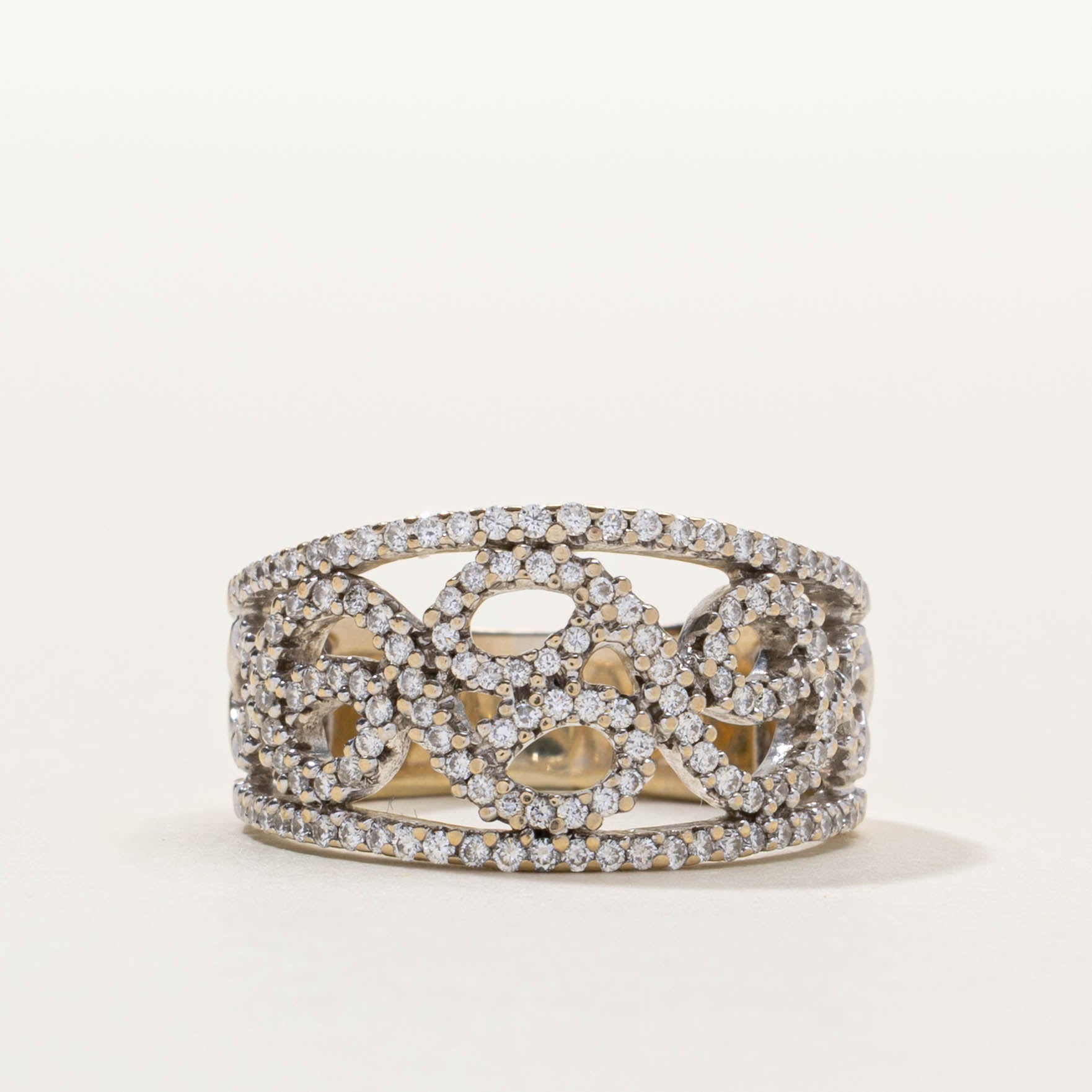 ‘Birks’ 18k Diamond Scrollwork Openwork Band | 0.27ctw | SZ 6.5