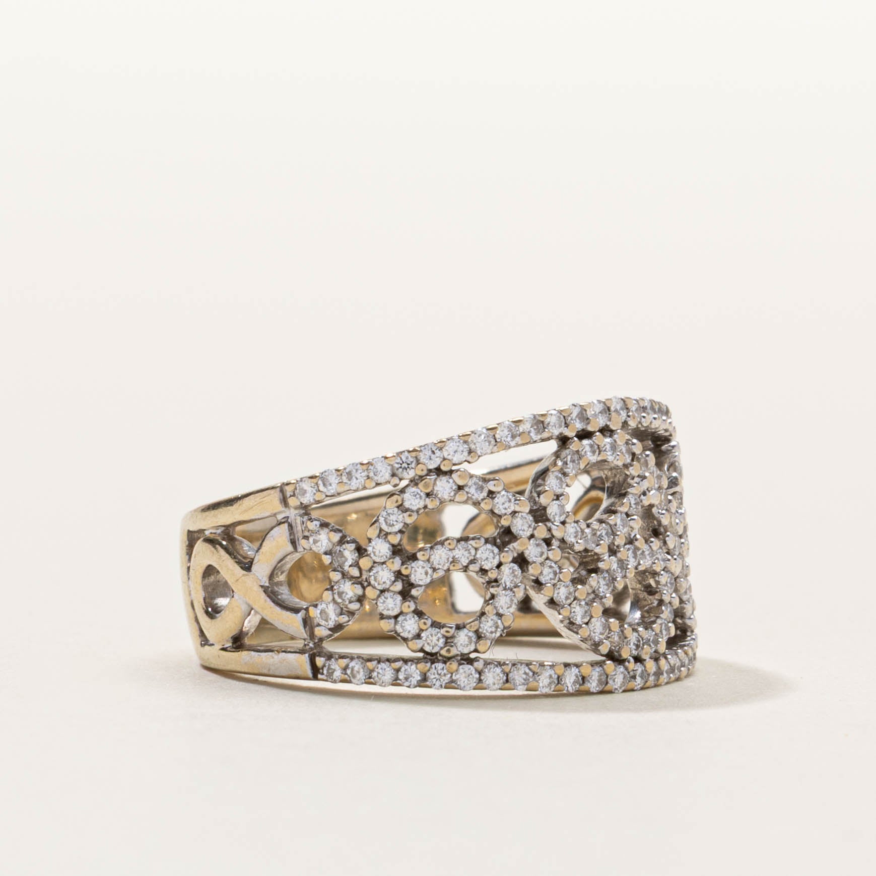 ‘Birks’ 18k Diamond Scrollwork Openwork Band | 0.27ctw | SZ 6.5