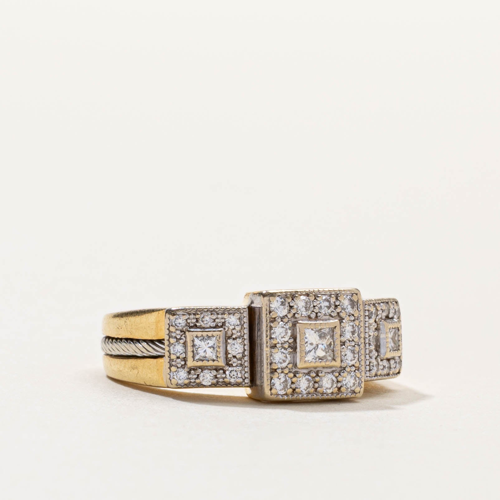 18k Diamond Geometric Multi Cluster Ring | 0.35ctw | SZ 5