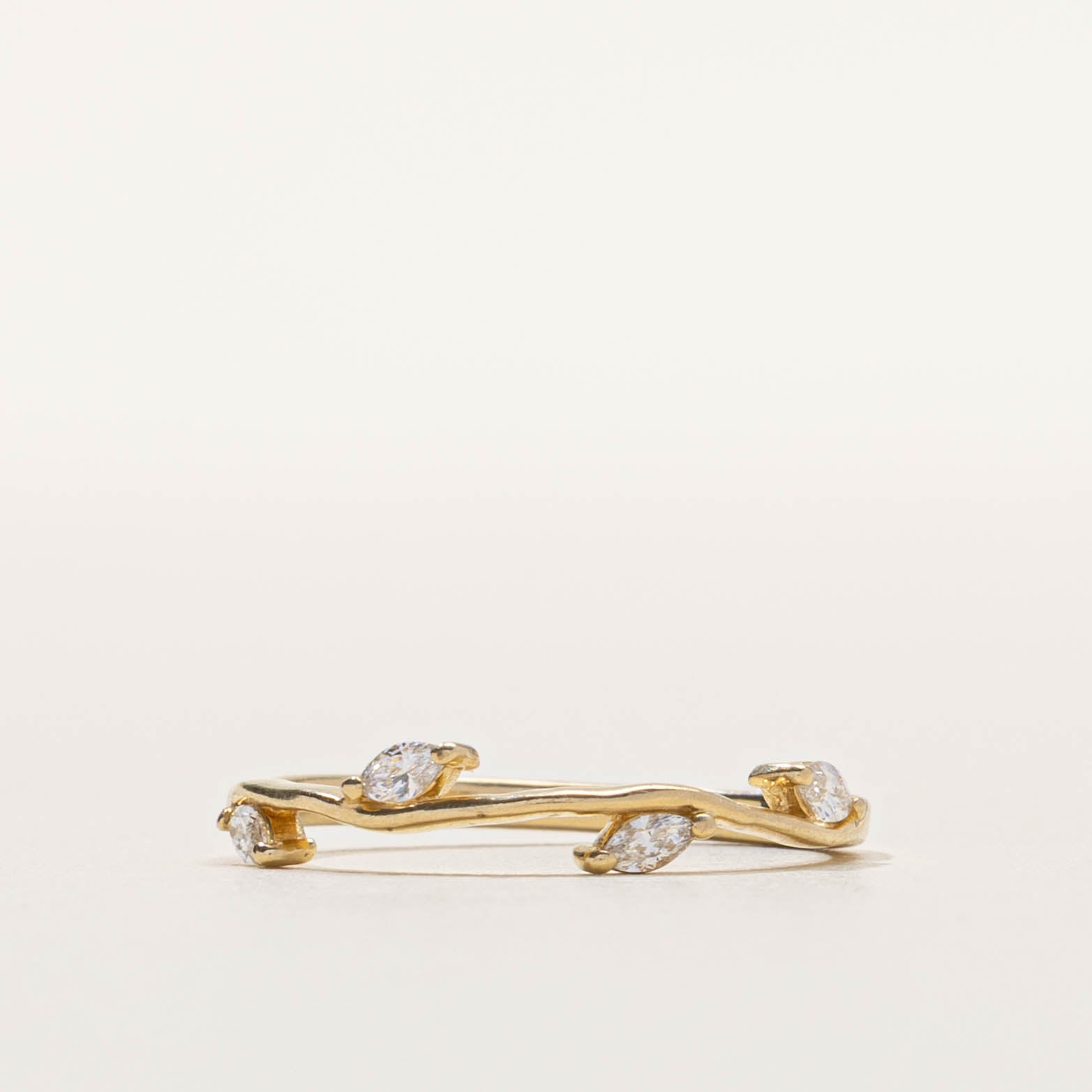 14k Marquise Cut Diamond Wave Band | 0.15ctw | SZ 6.75