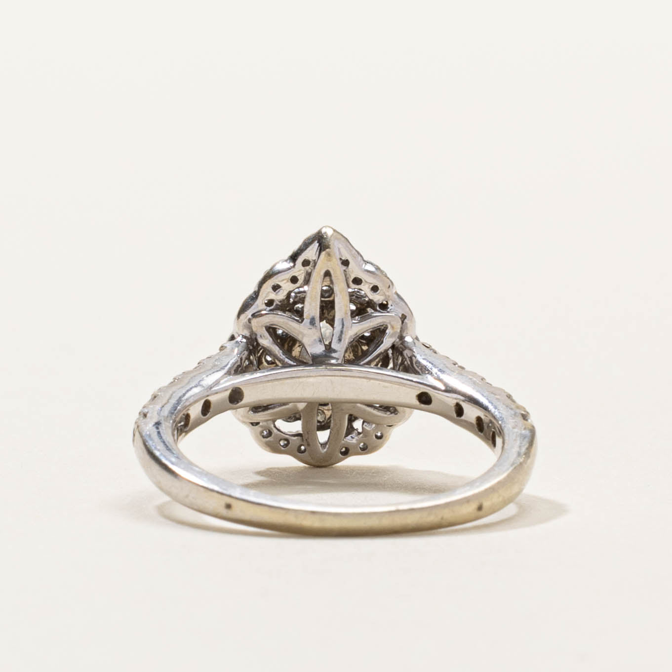 14k Pear Cut Diamond Double Halo Ring | 0.61ctw | SZ 4.25