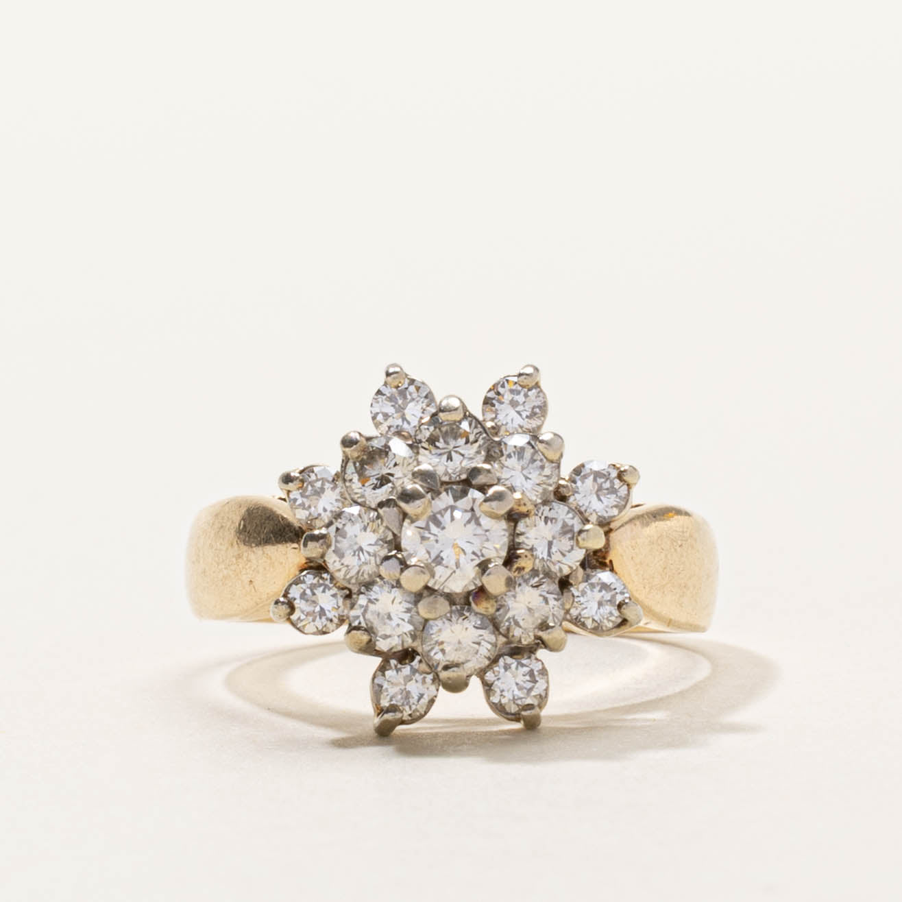 14k Diamond Floral Cluster Ring | 0.80ctw | SZ 6