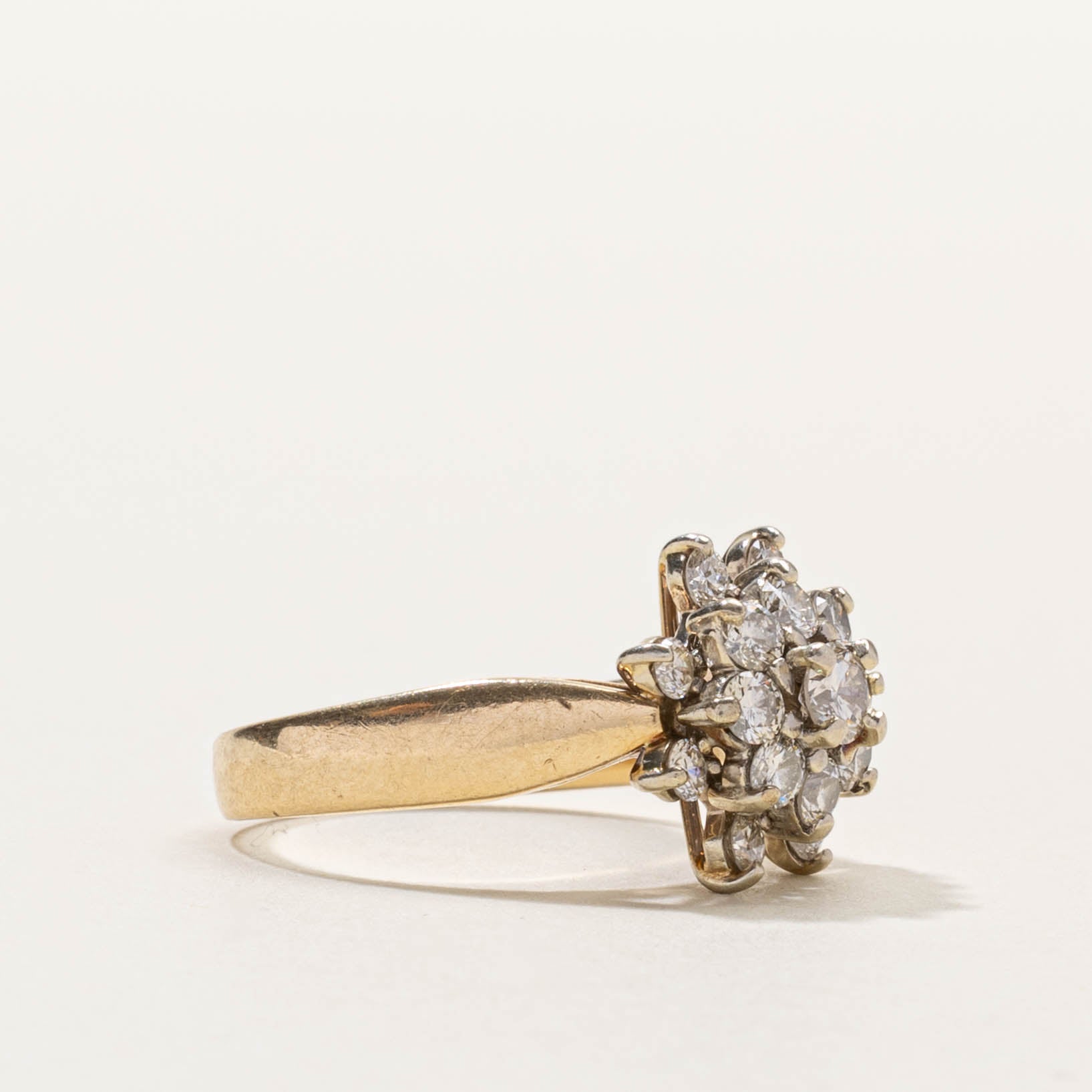 14k Diamond Floral Cluster Ring | 0.80ctw | SZ 6