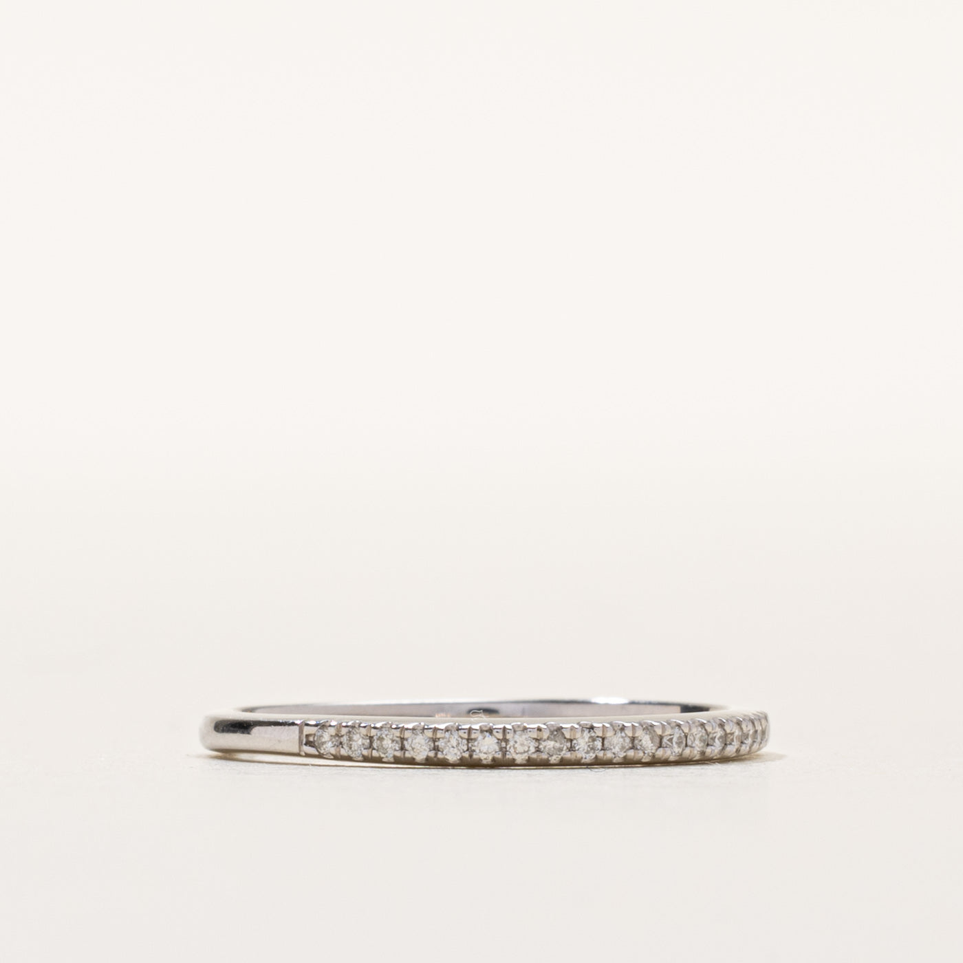 10k Pavé Set Semi Eternity Diamond Band | 1.75mm | SZ 7