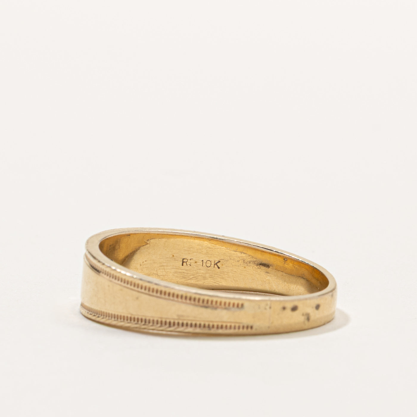 10k Single Diamond Milgrain Band | SZ 12.5