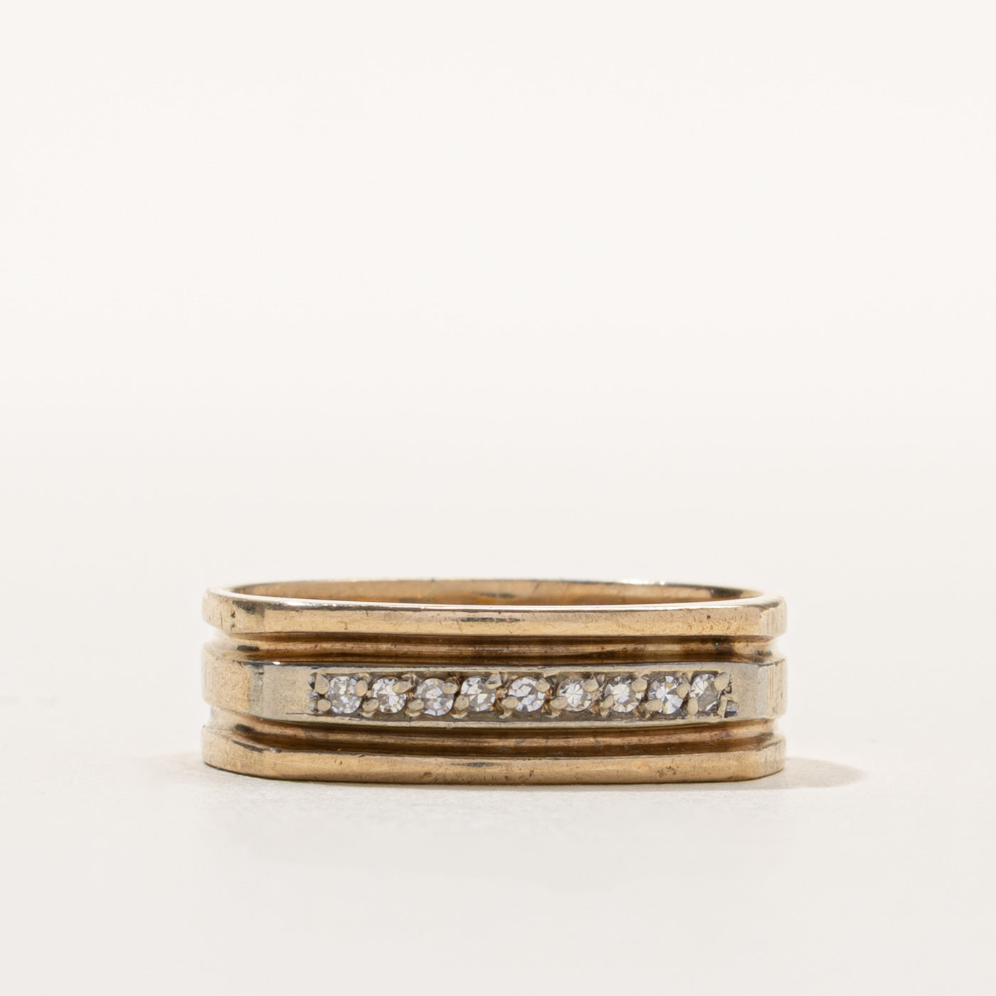 10k Diamond Grooved Layered Band | 6.75mm | SZ 11
