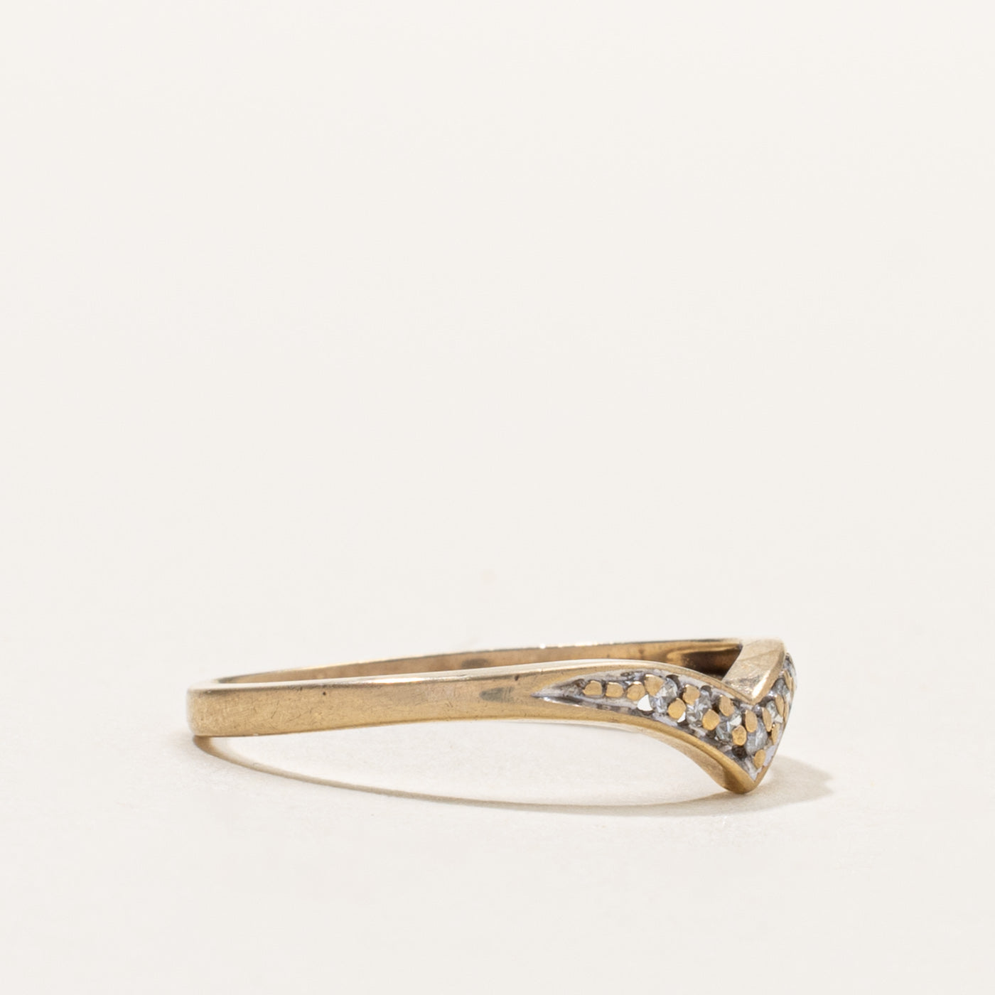 10k Diamond Accented Chevron Ring | SZ 6.75