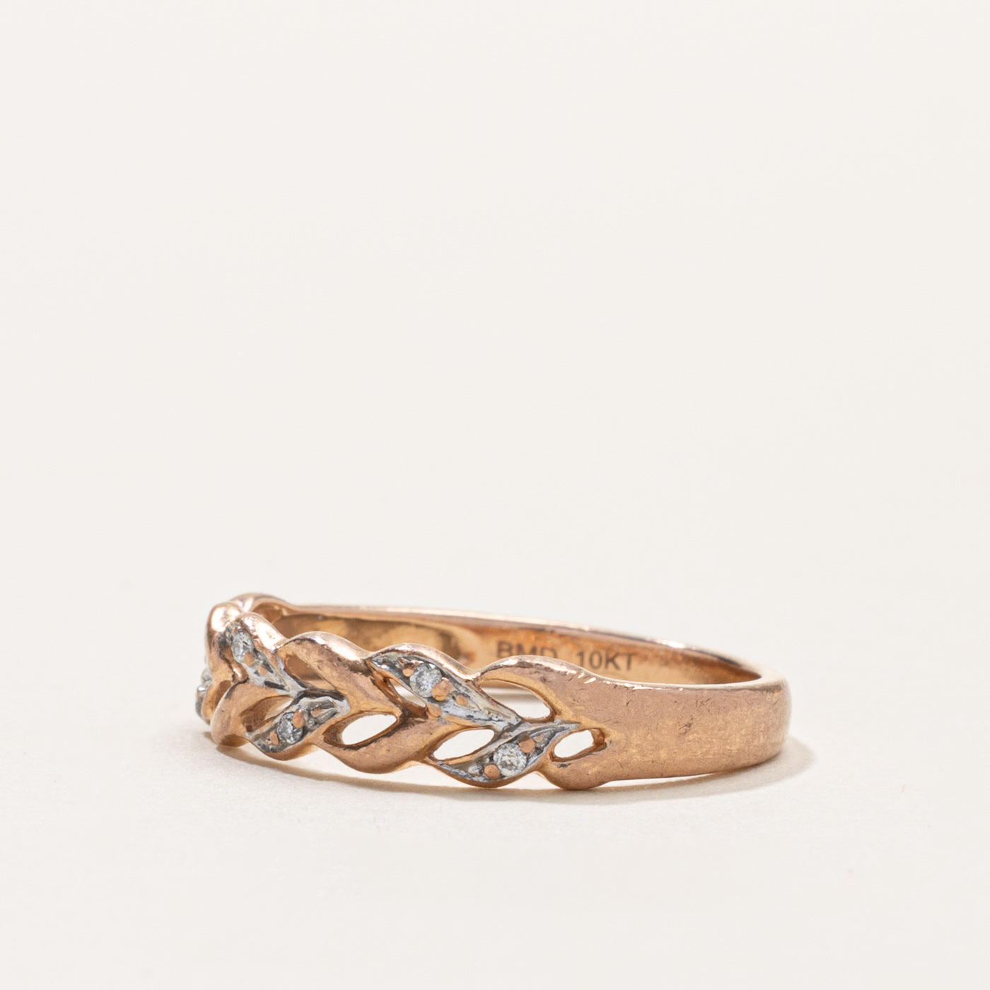 10k Diamond Accent Braided Band | SZ 6.5
