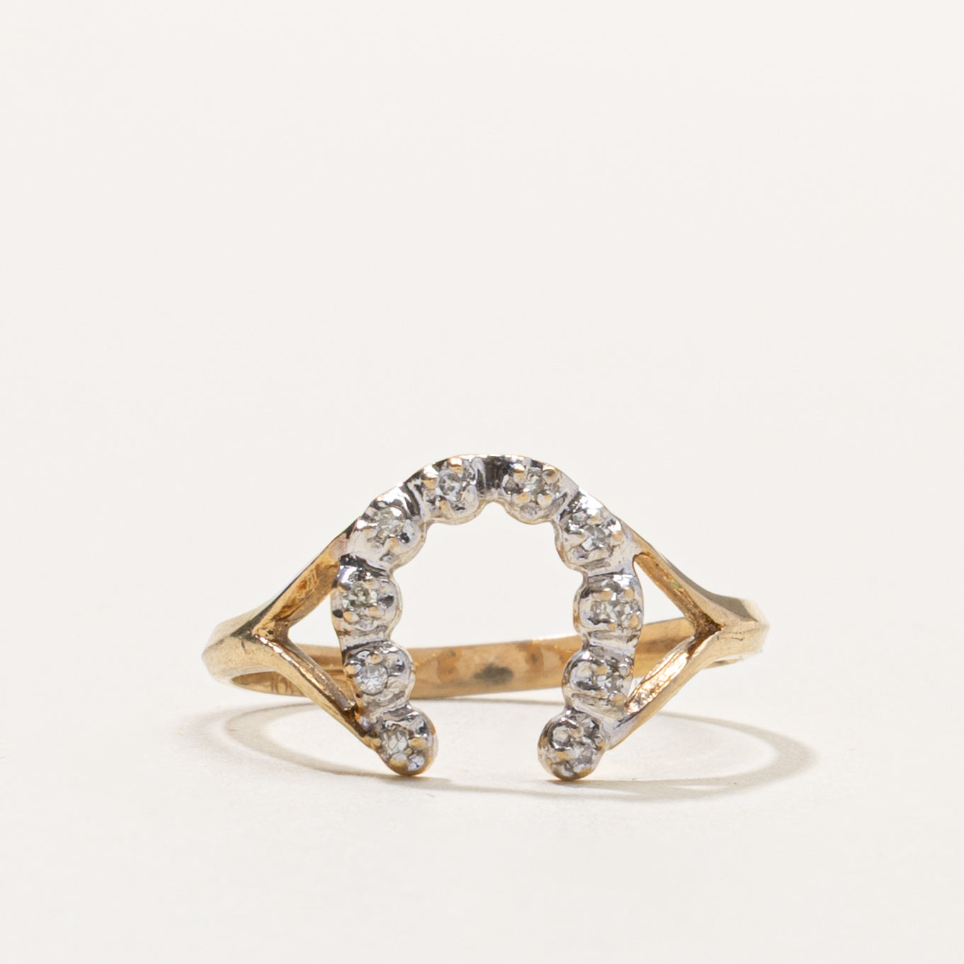 10k Diamond Horseshoe Ring | SZ 6