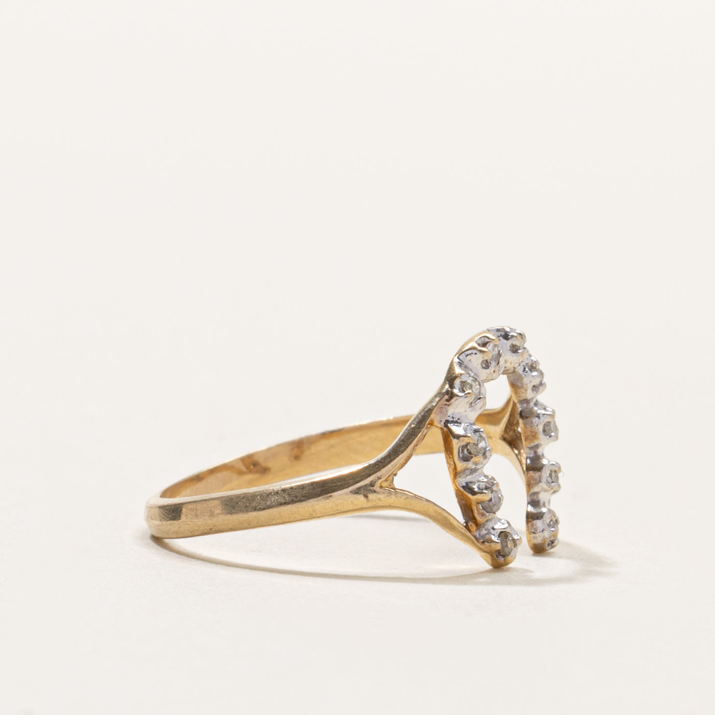 10k Diamond Horseshoe Ring | SZ 6