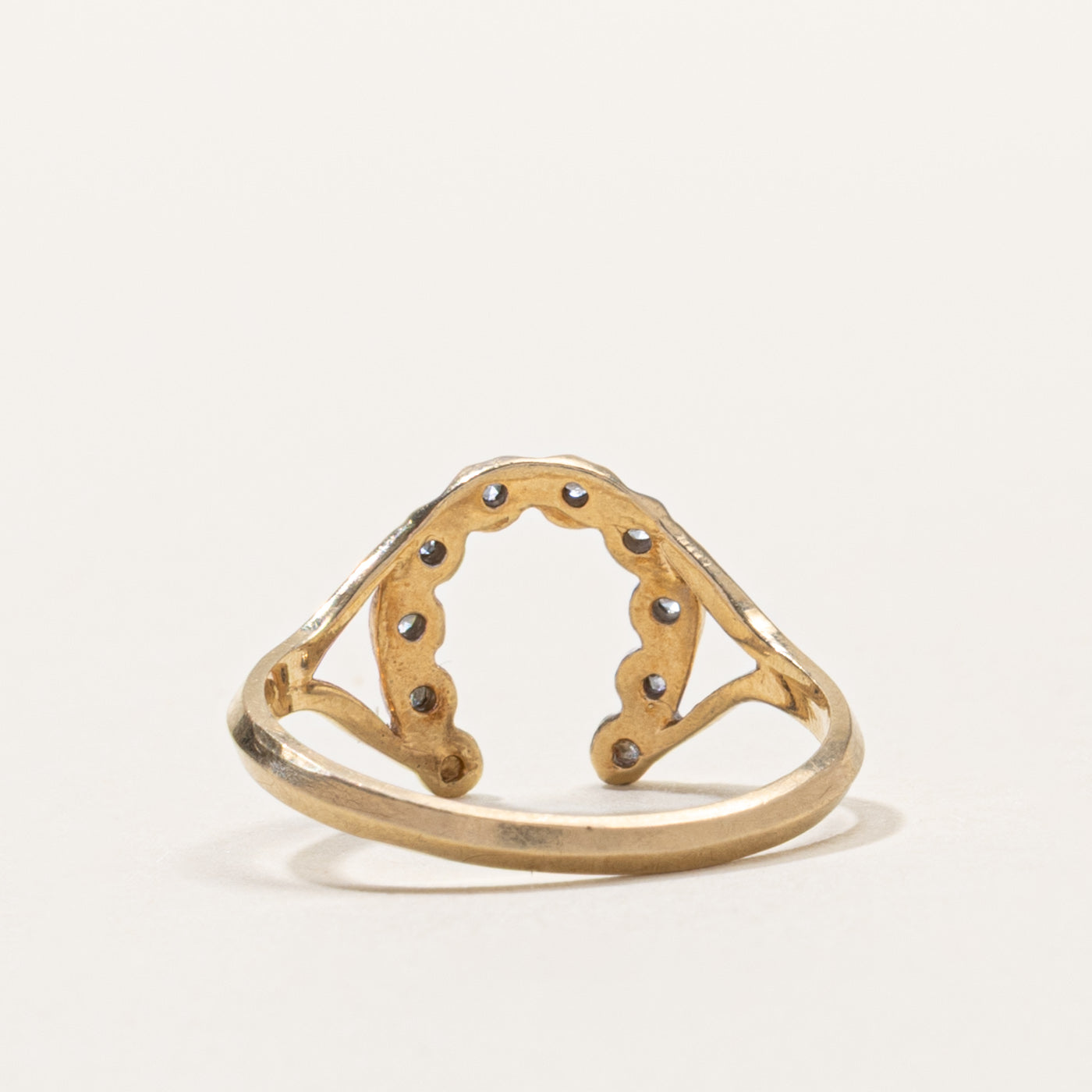 10k Diamond Horseshoe Ring | SZ 6