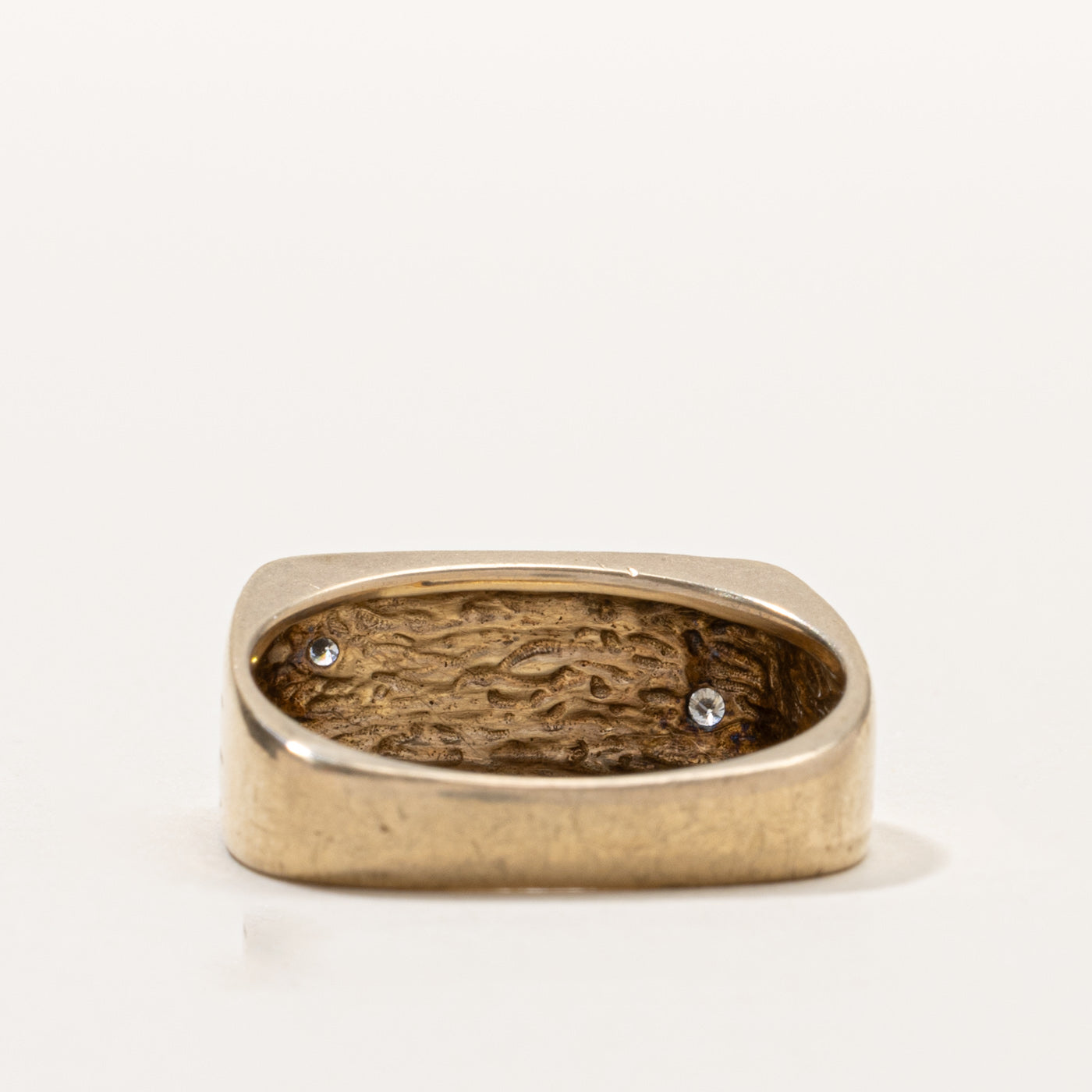 10k Diamond Accented Square Layered Band | SZ 9.5