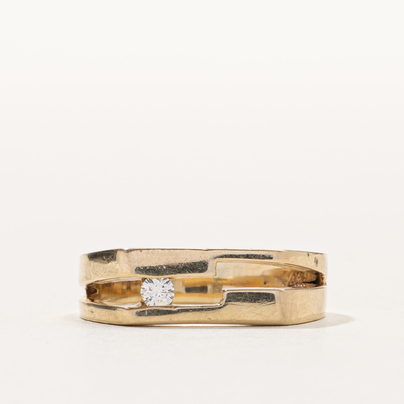 10k Diamond Geometric Layered Ring | SZ 6.25