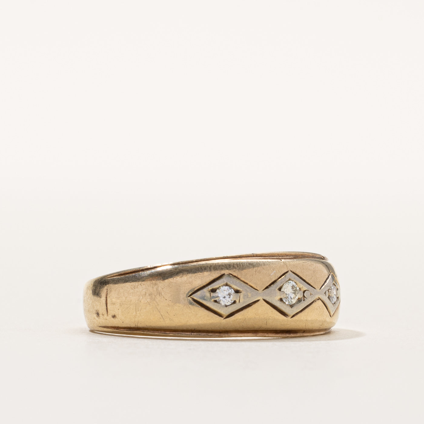 10k Illusion Set Diamond Geometric Band | SZ 11.5