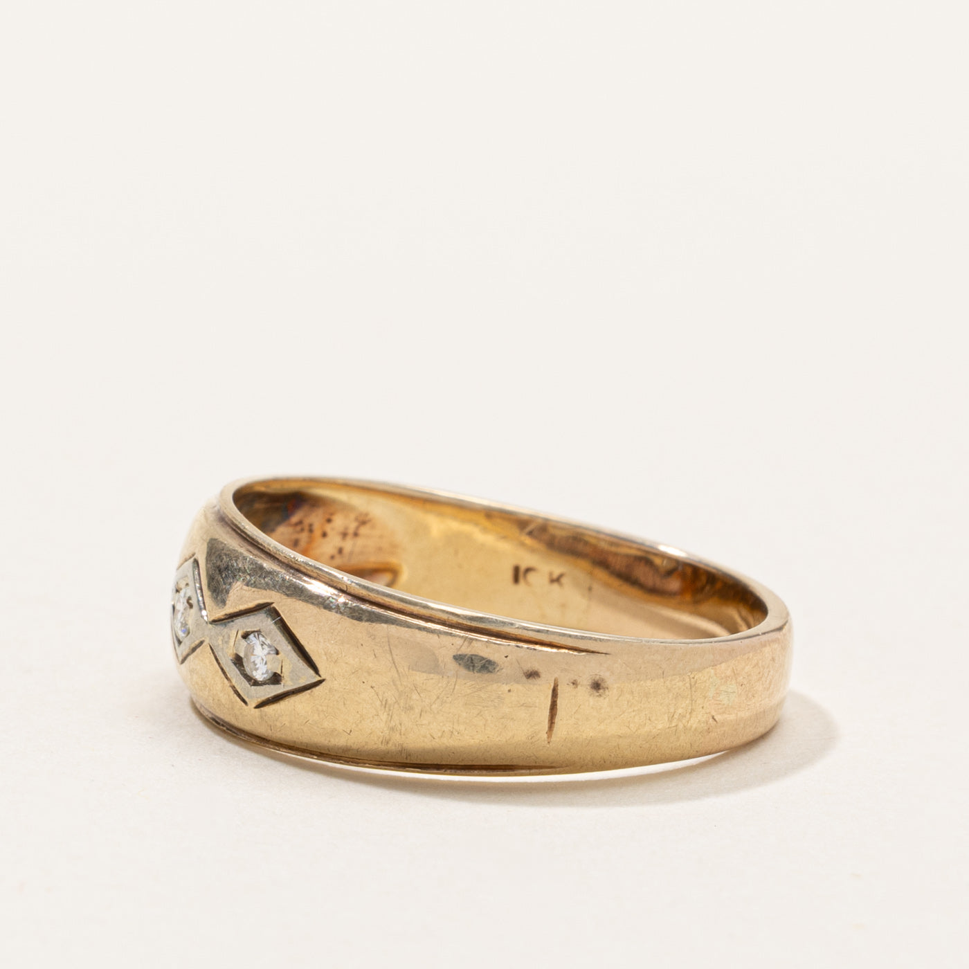 10k Illusion Set Diamond Geometric Band | SZ 11.5