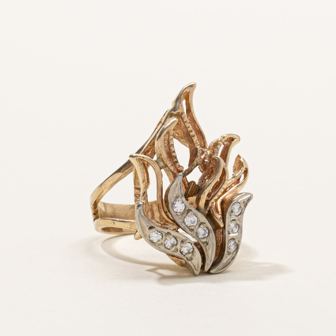 10k Diamond Flame Ring | SZ 5.5