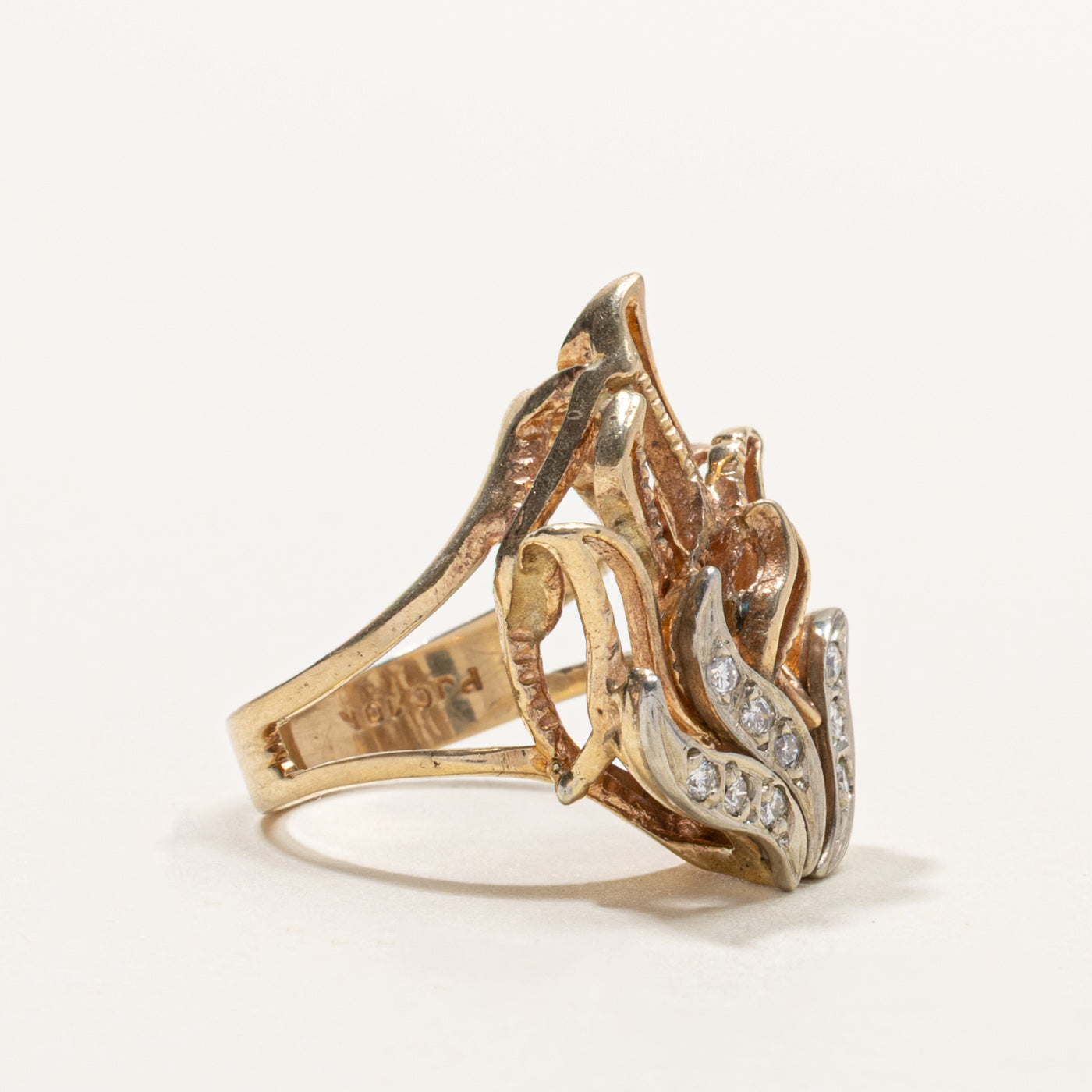 10k Diamond Flame Ring | SZ 5.5