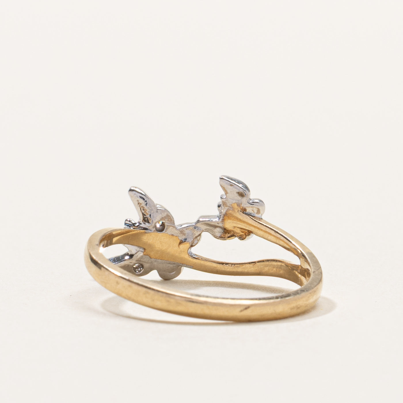 10k Diamond Butterfly Crossover Ring | SZ 6.5
