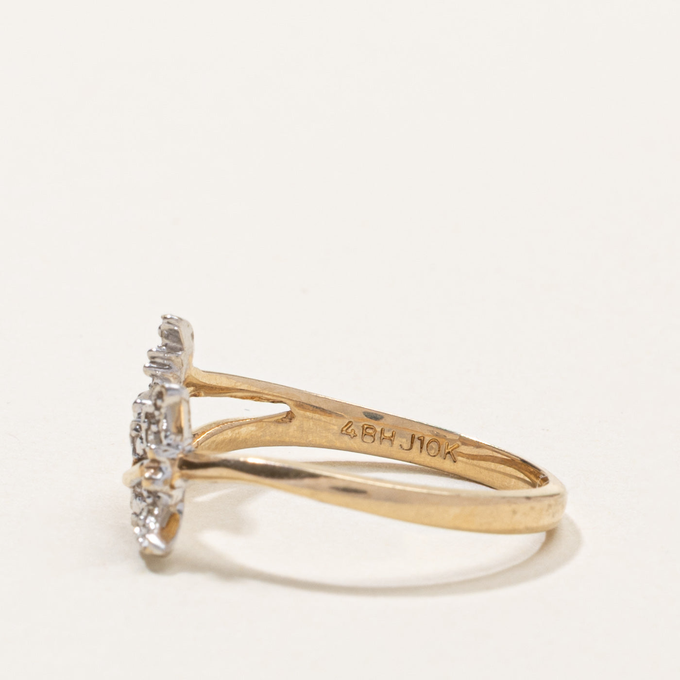 10k Diamond Butterfly Crossover Ring | SZ 6.5