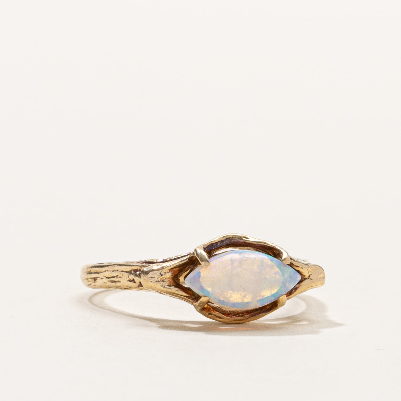 10k East West Marquise Cabochon Opal Ring | SZ 7.25