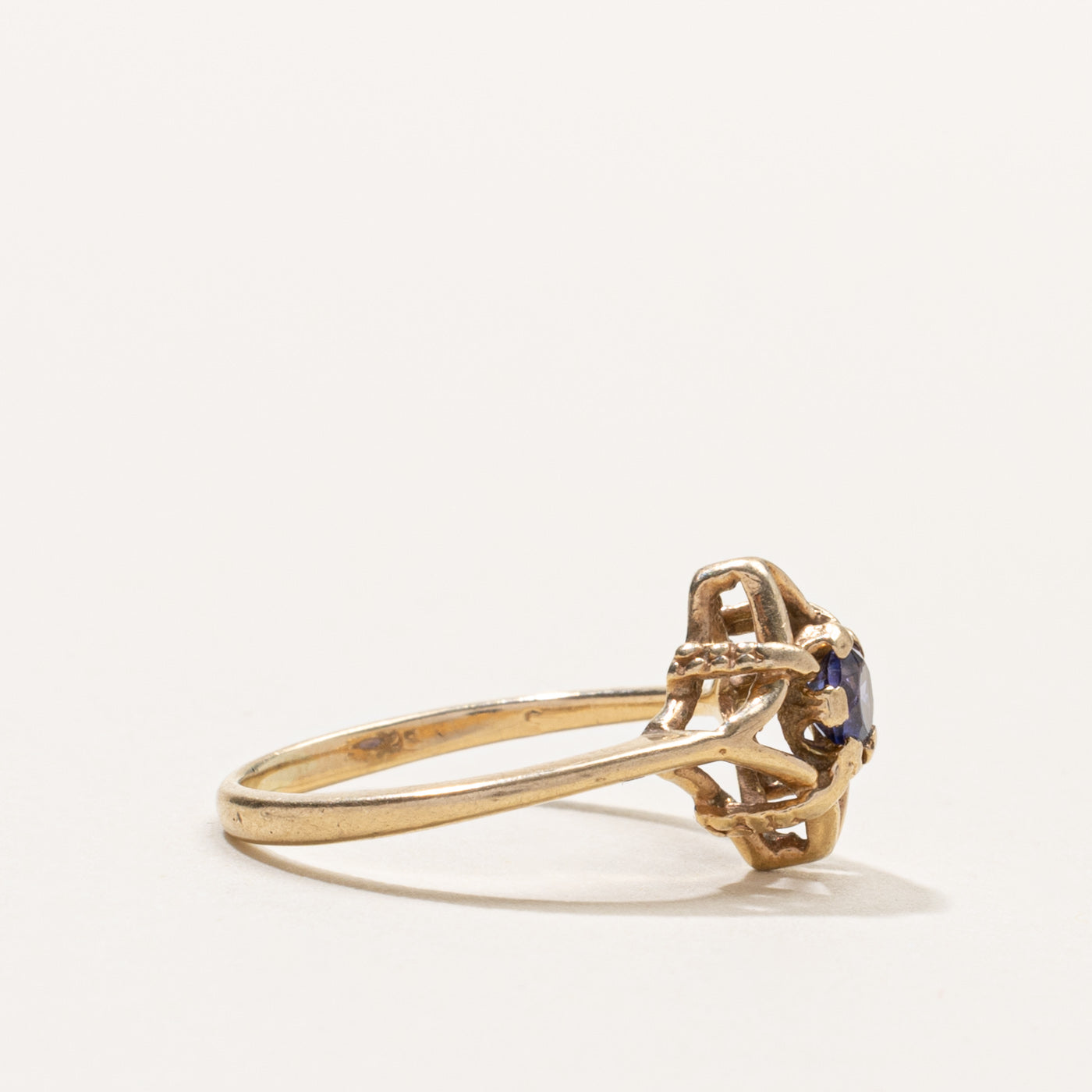 10k Synthetic Sapphire Geometric Ring | SZ 5