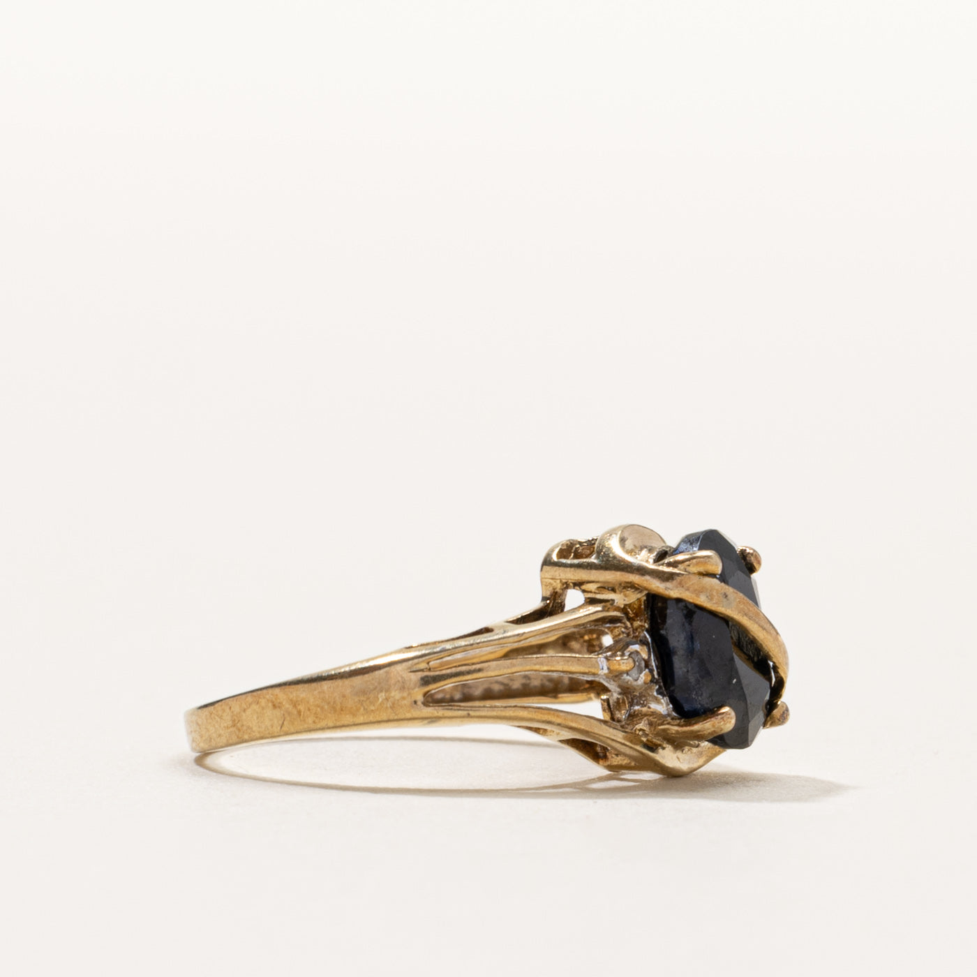9k Sapphire & Diamond Accented Wrapped Ring | SZ 3.75