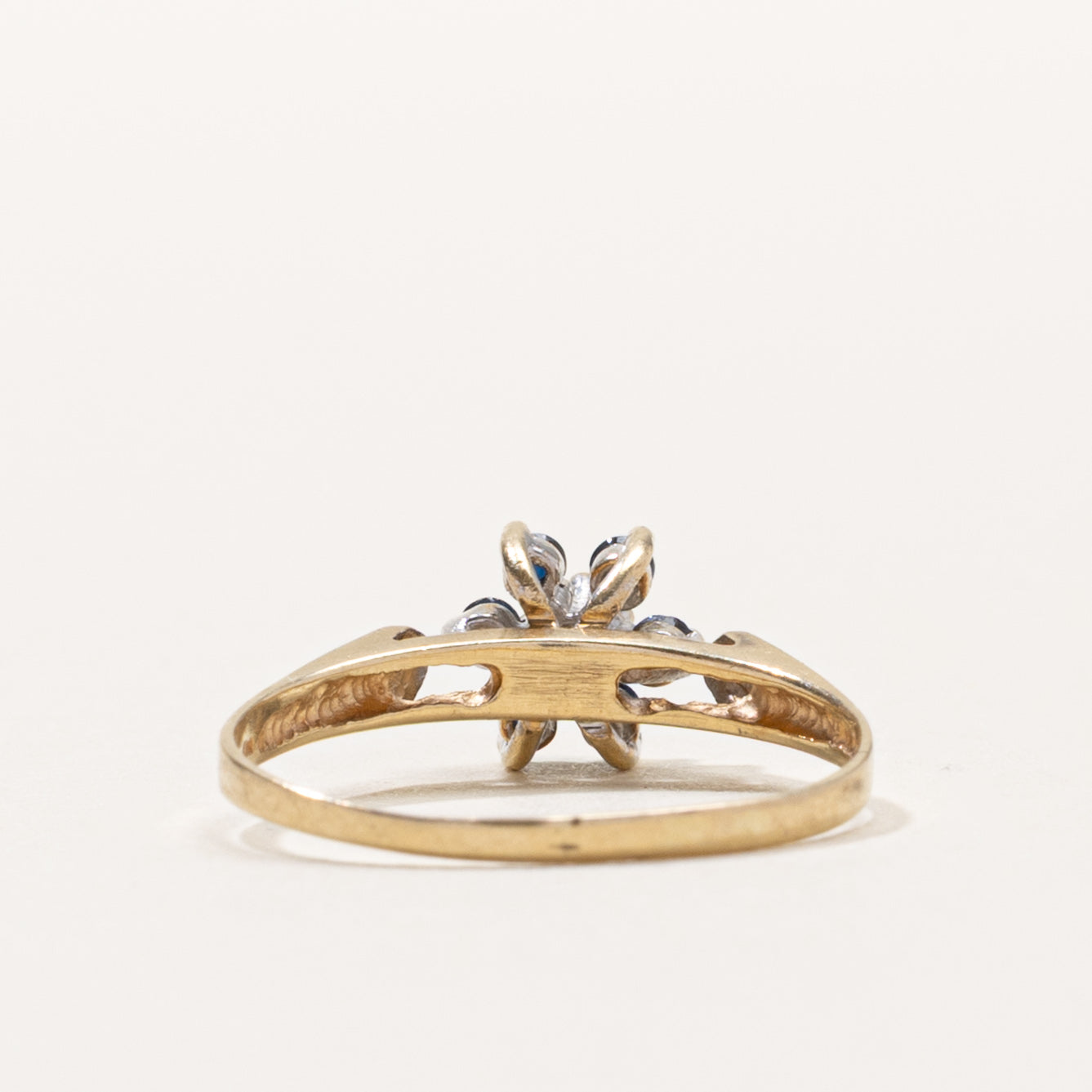 10k Sapphire & Diamond Floral Cluster Ring | SZ 5.5