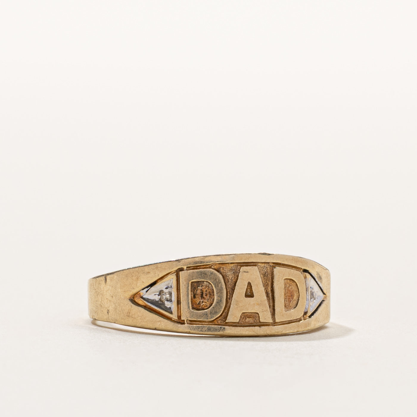 10k "Dad" Diamond Accented Ring | SZ 9.75