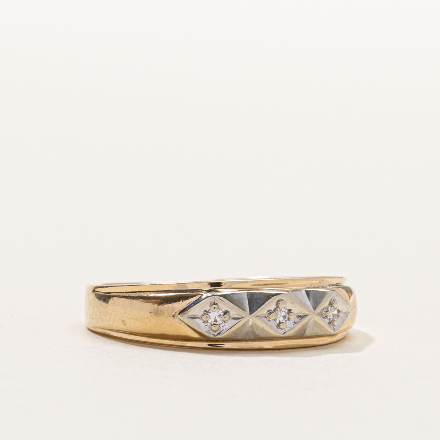 Canadian 10k Diamond Geometric Band | SZ 10.25