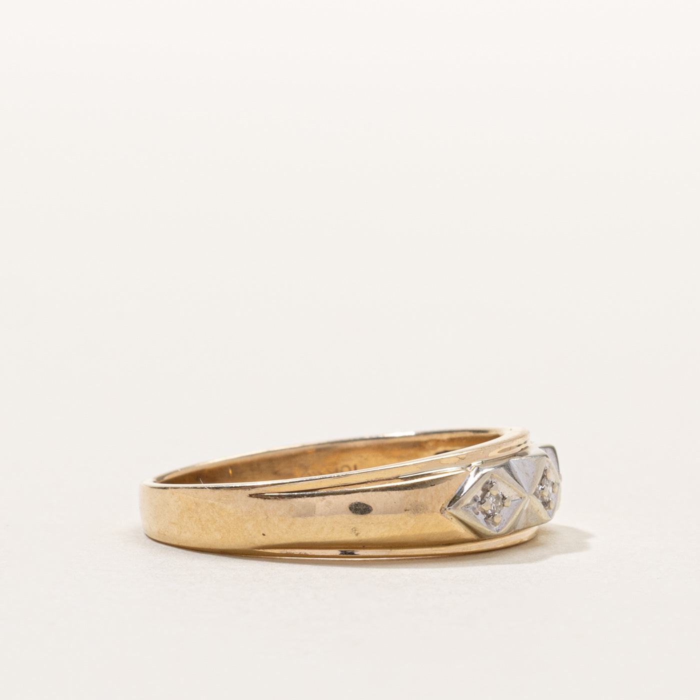 Canadian 10k Diamond Geometric Band | SZ 10.25