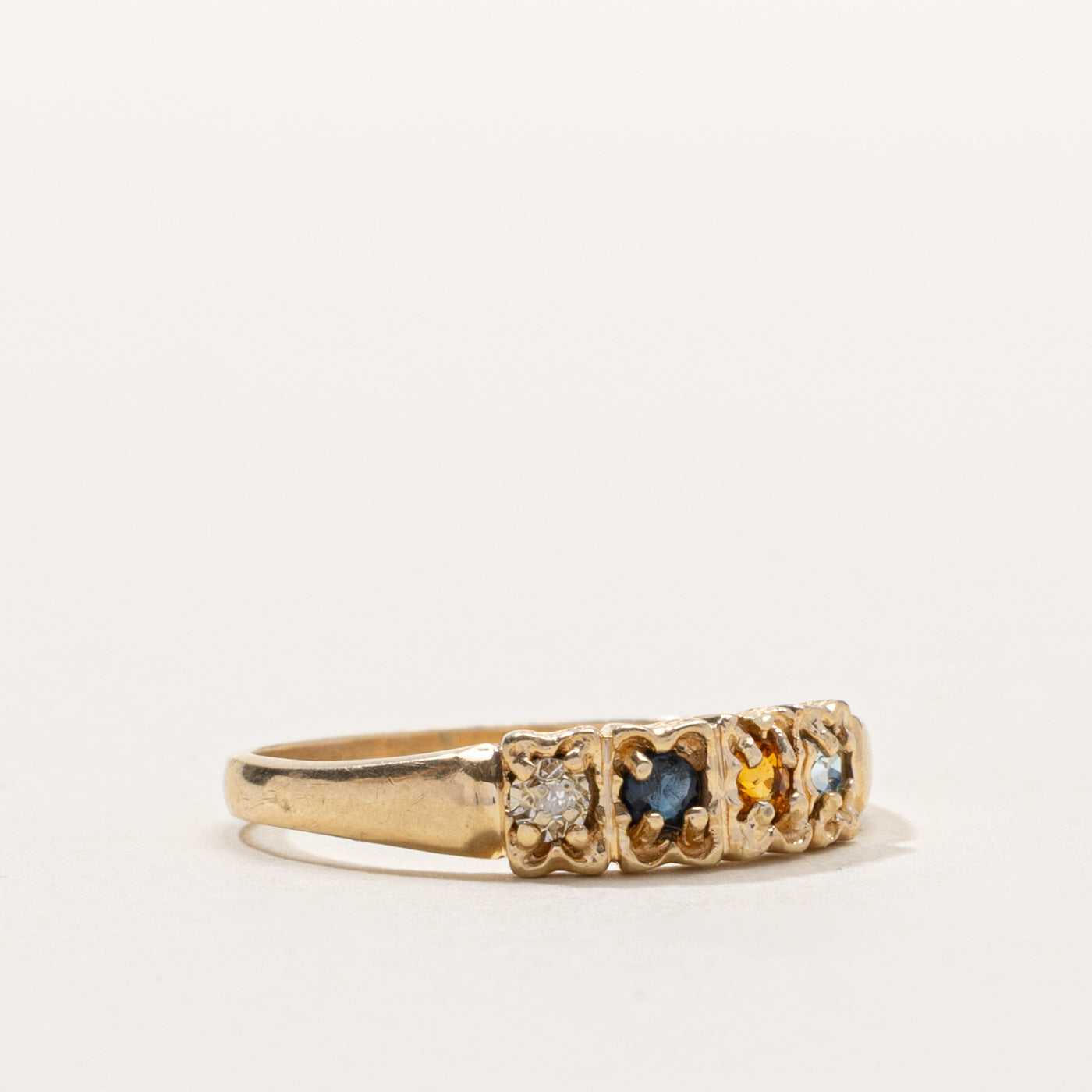 10k Four Stone Multi Gemstone Ring | SZ 8.75