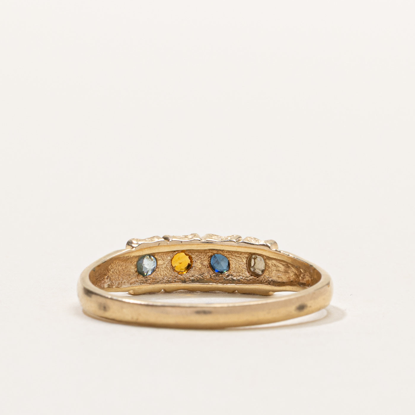 10k Four Stone Multi Gemstone Ring | SZ 8.75