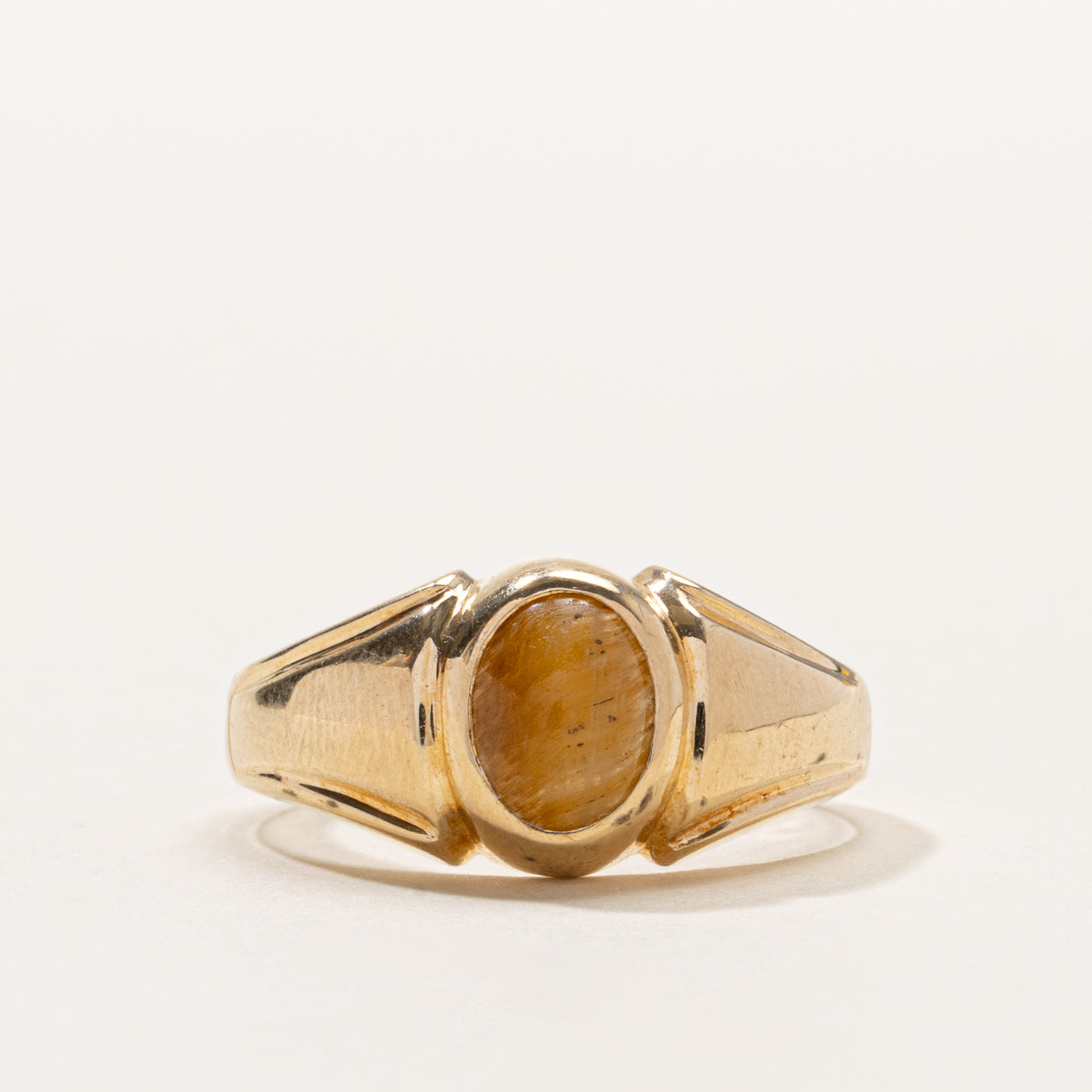 10k Bezel Set Quartz Ring | SZ 8