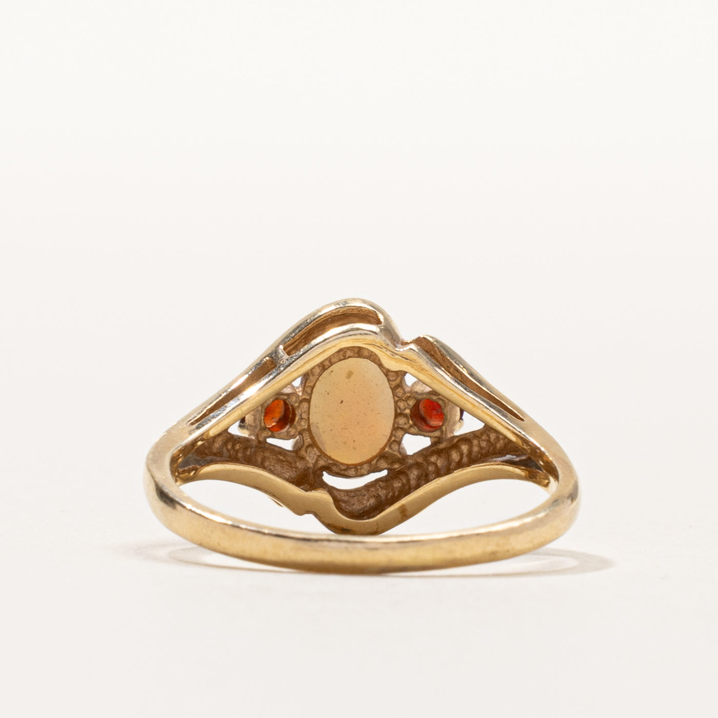 14k Opal & Garnet Accented Ring | SZ 7.25