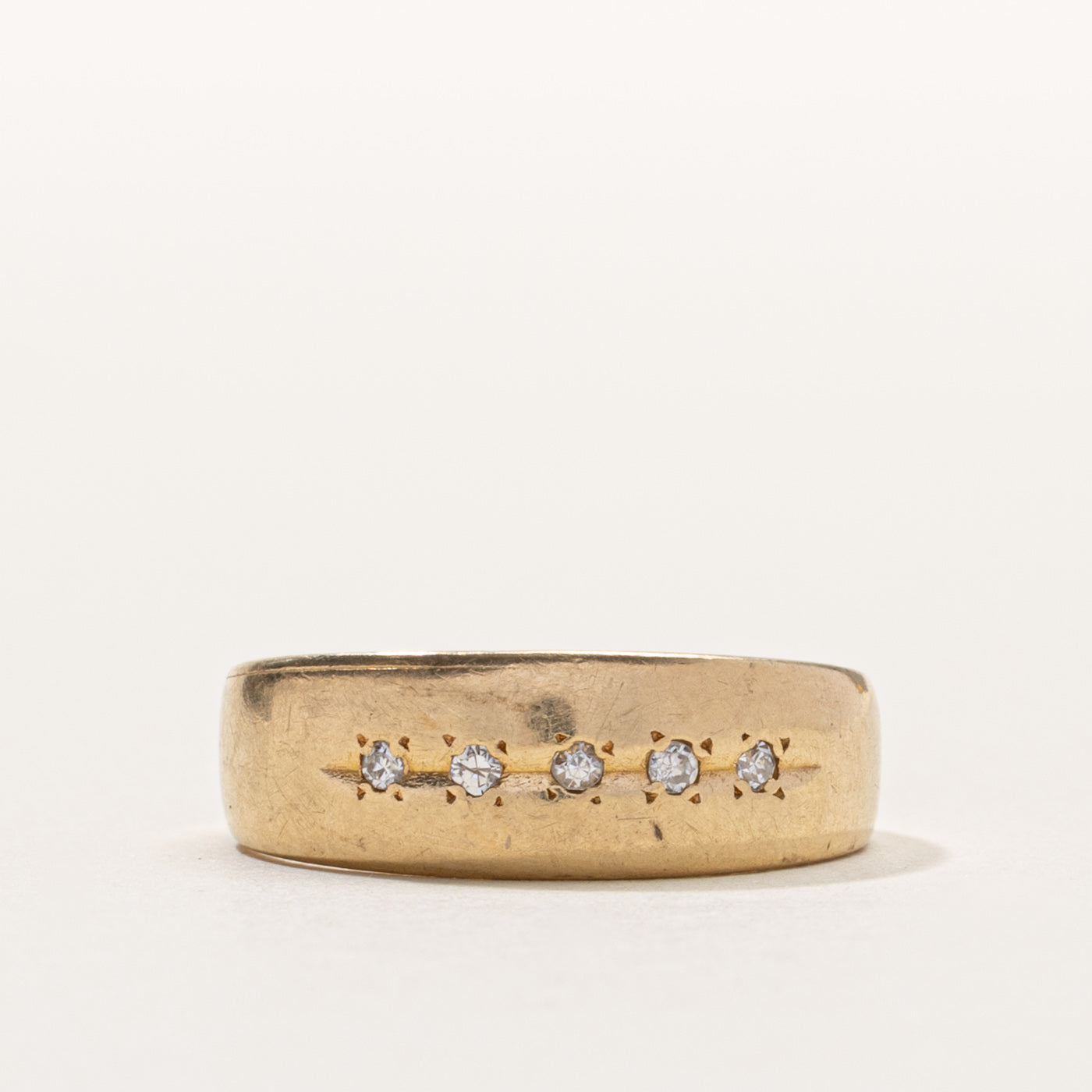 14k Star Set Five Stone Diamond Band | SZ 7.25