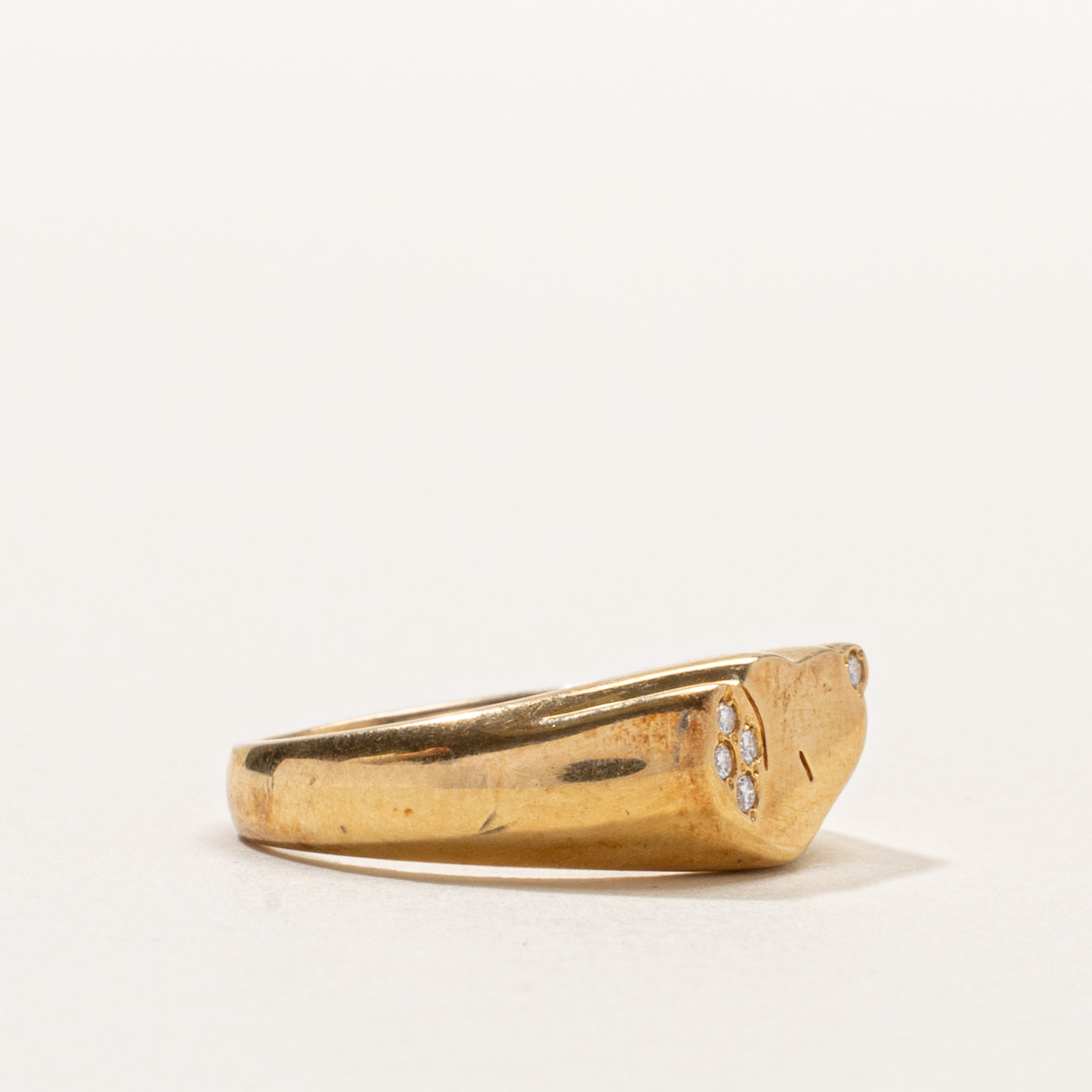18k Diamond Abstract Heart Signet Ring | 0.03ctw | SZ 5