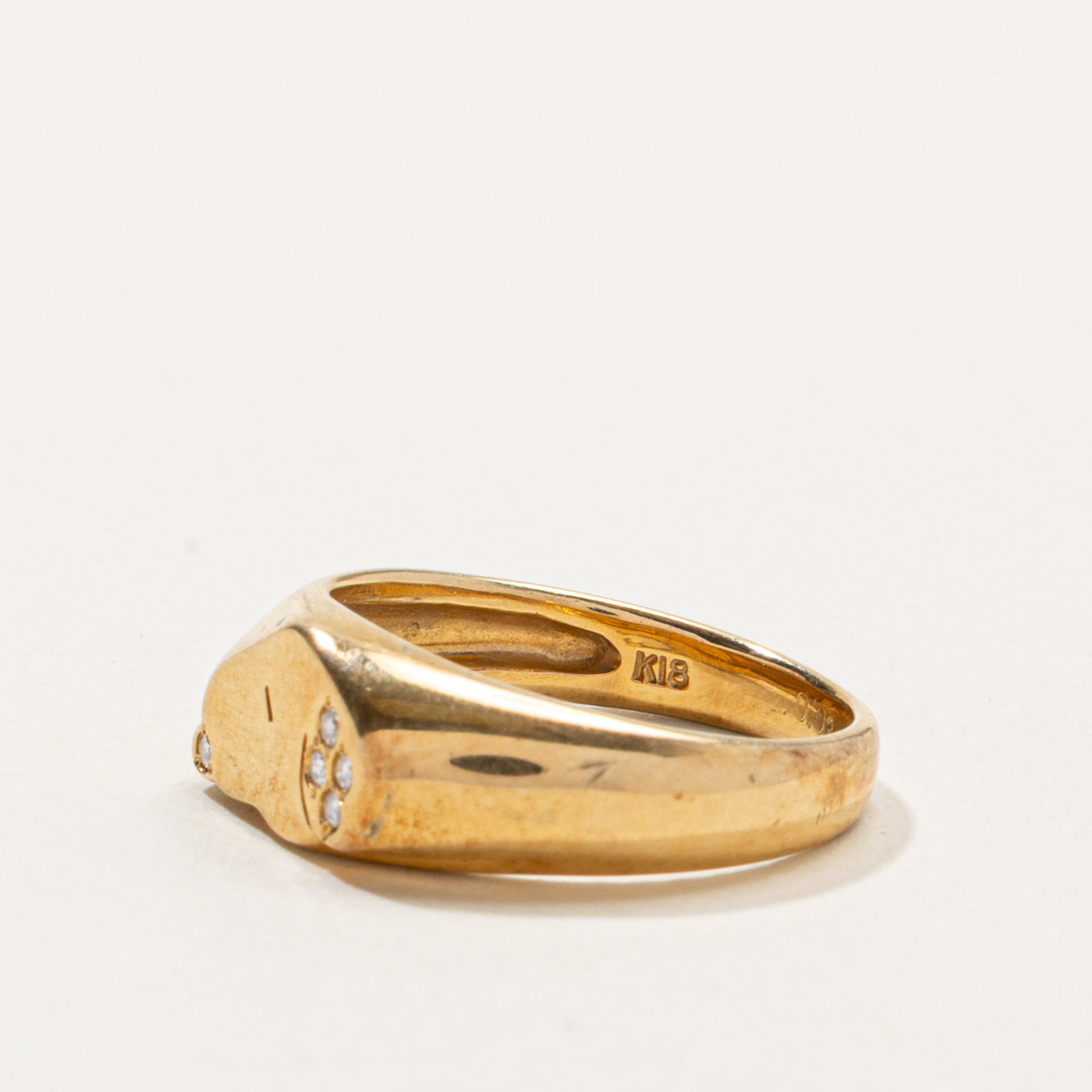 18k Diamond Abstract Heart Signet Ring | 0.03ctw | SZ 5