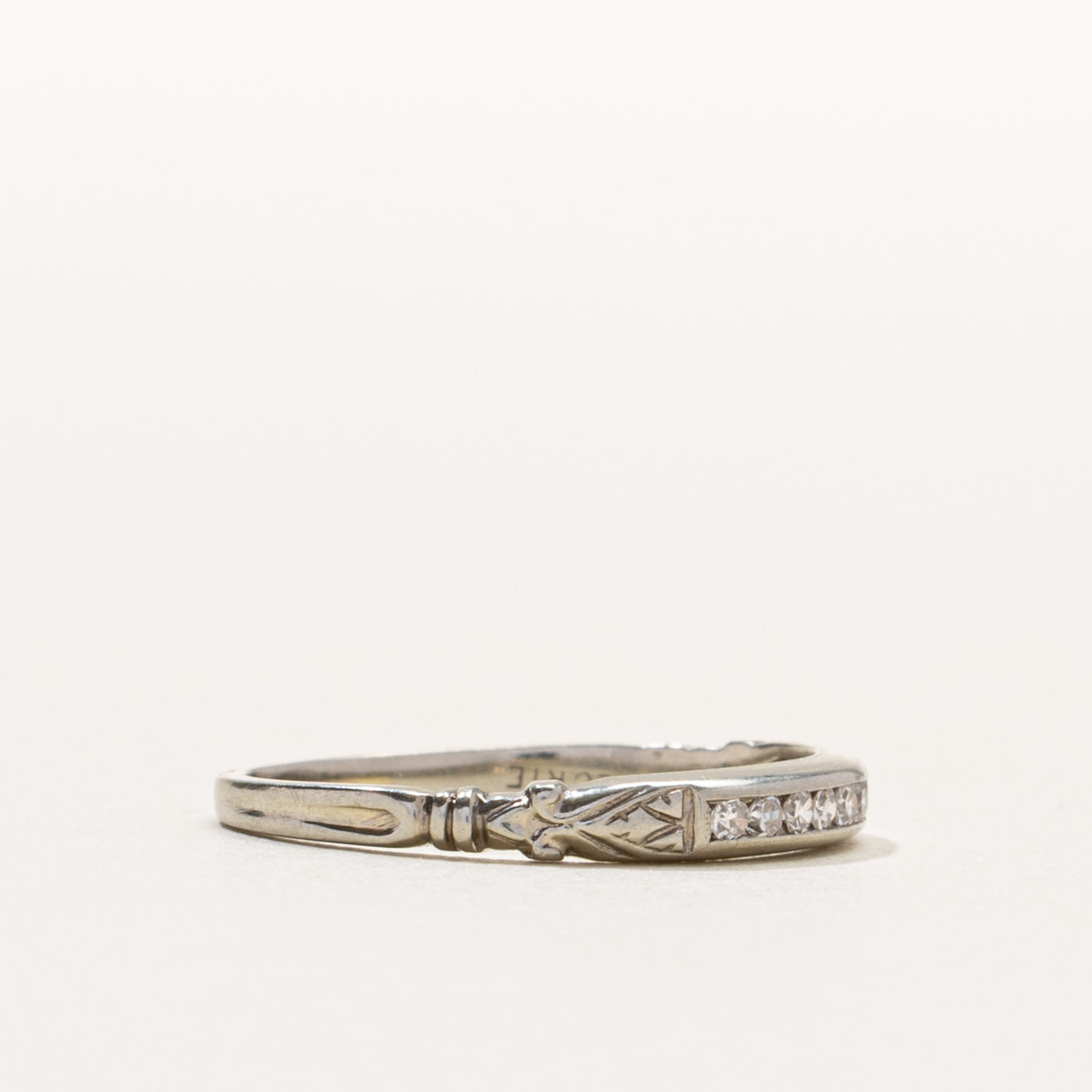 18k Semi Eternity Diamond Engraved Band | SZ 5