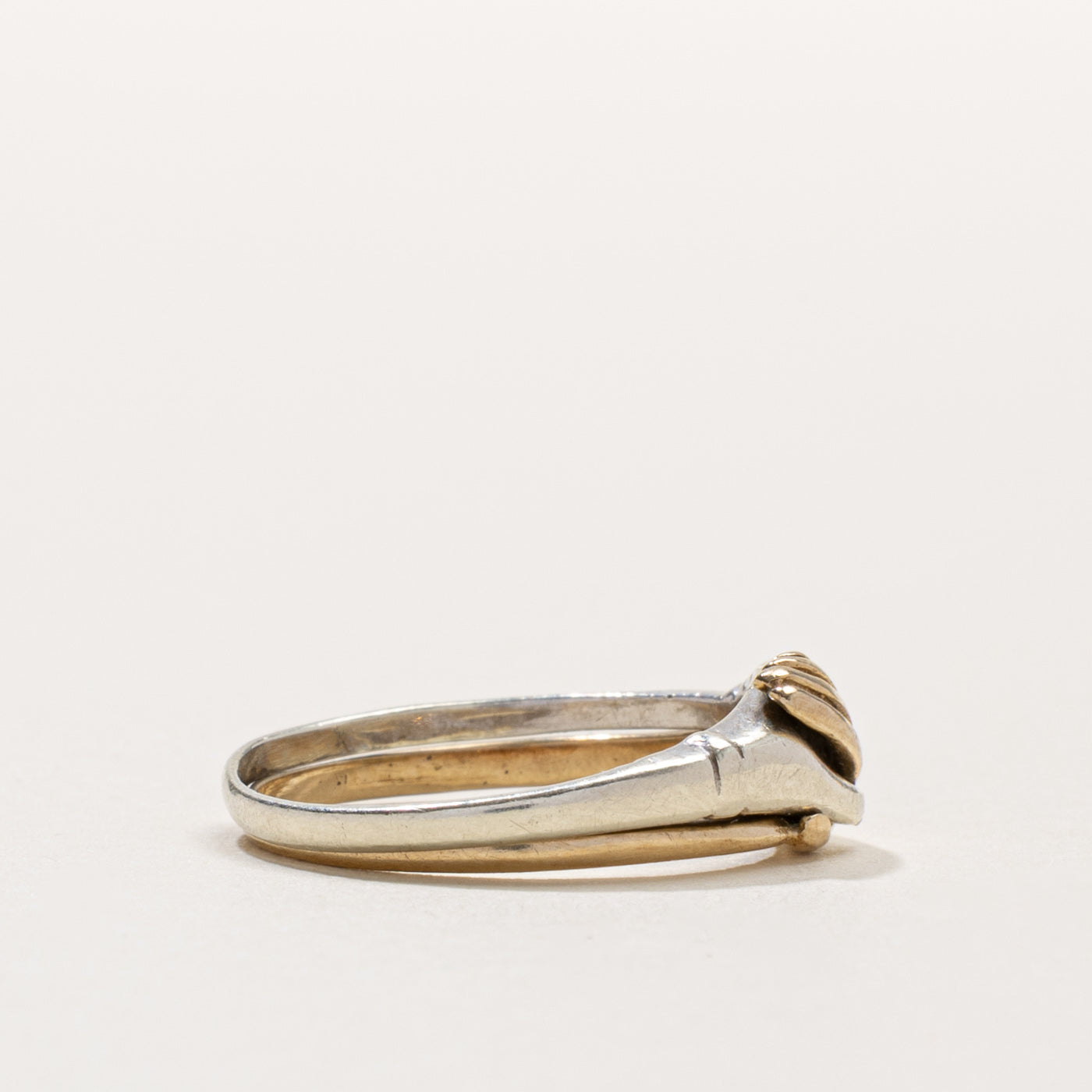 Birmingham UK Two Tone Interlocking Hands Ring | SZ 6.25